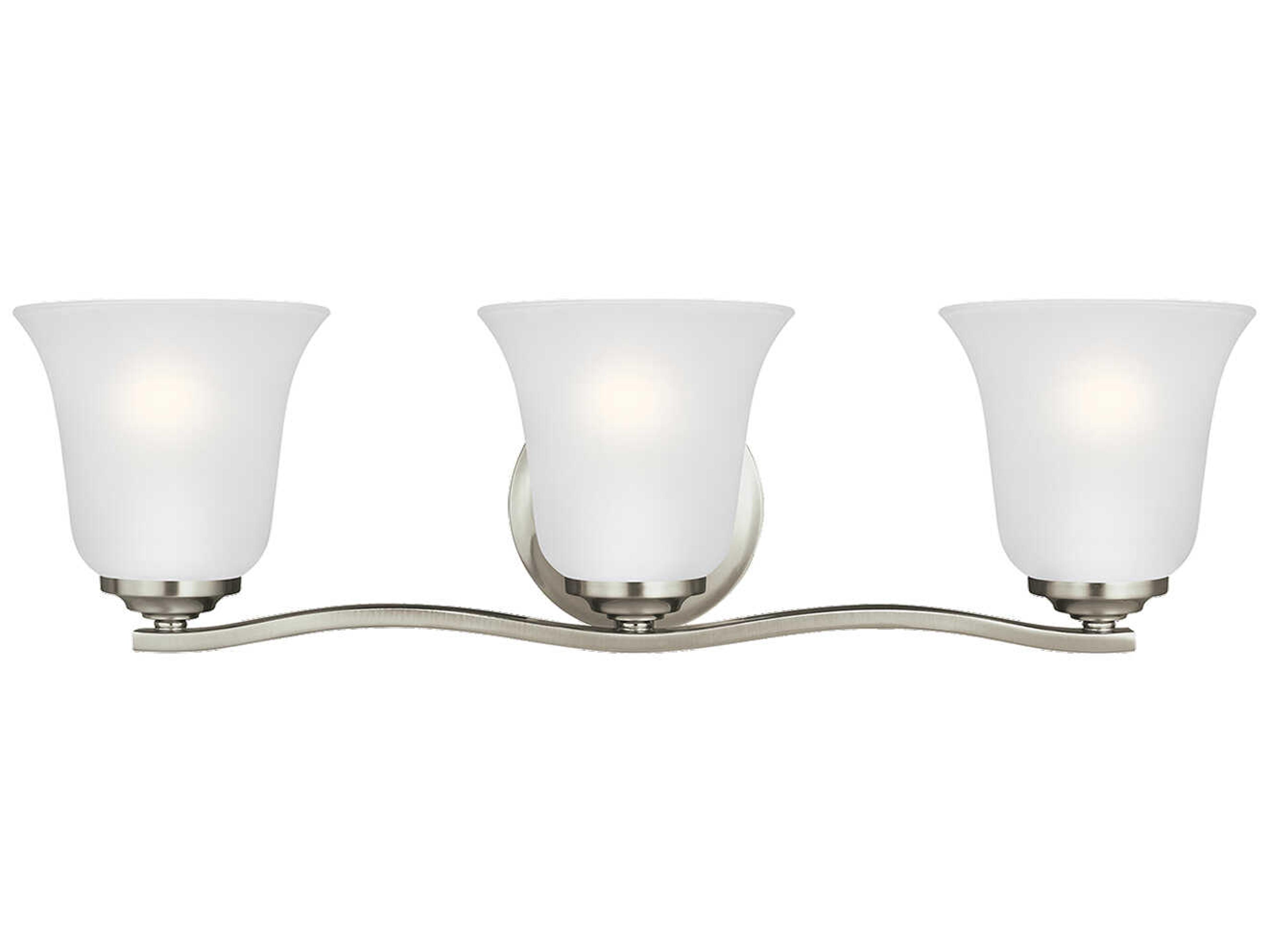 Generation Lighting Emmons 3-Light Brushed Nickel Glass Vanity Light