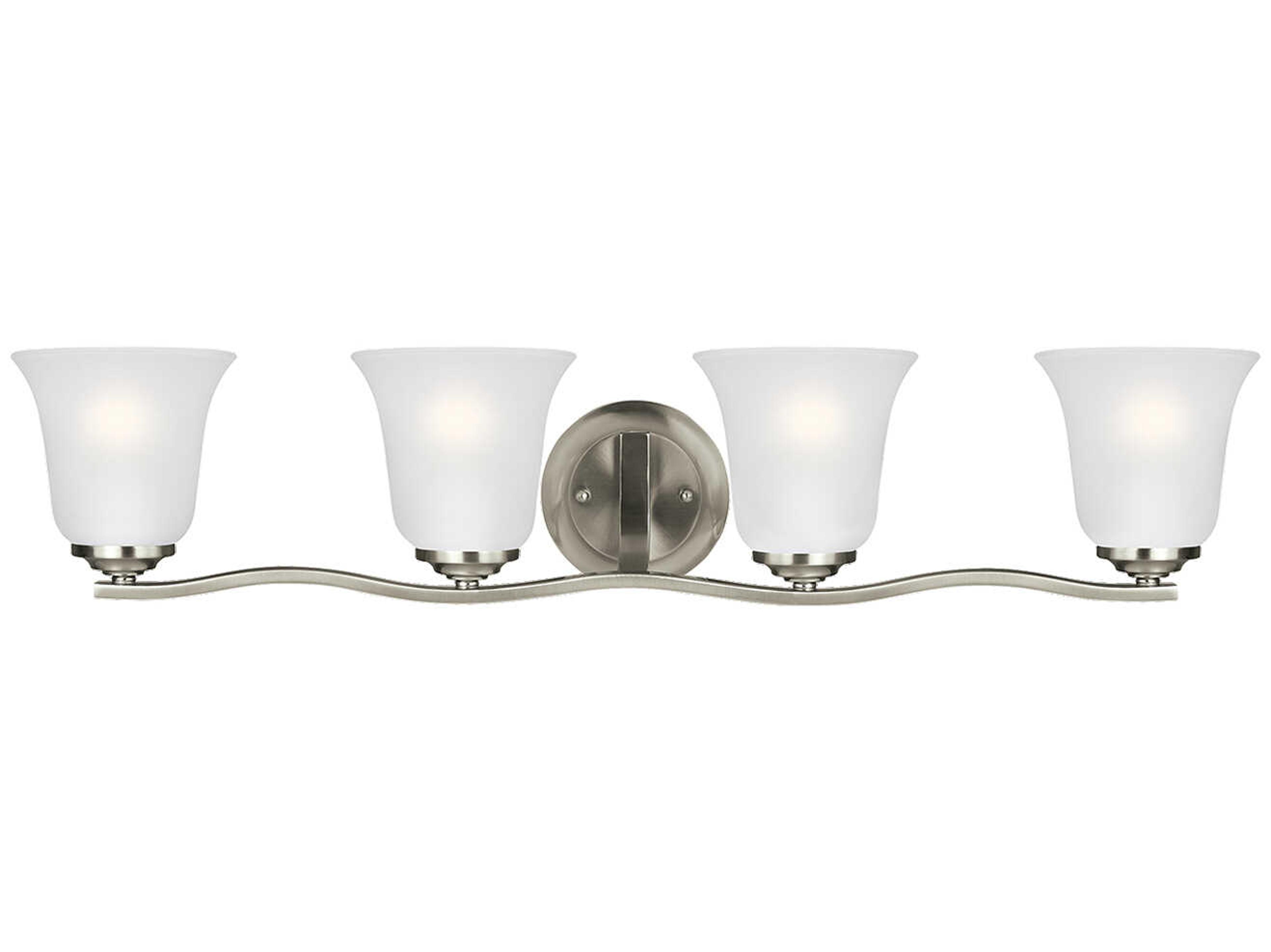 Generation Lighting Emmons 4-Light Brushed Nickel Glass Vanity Light