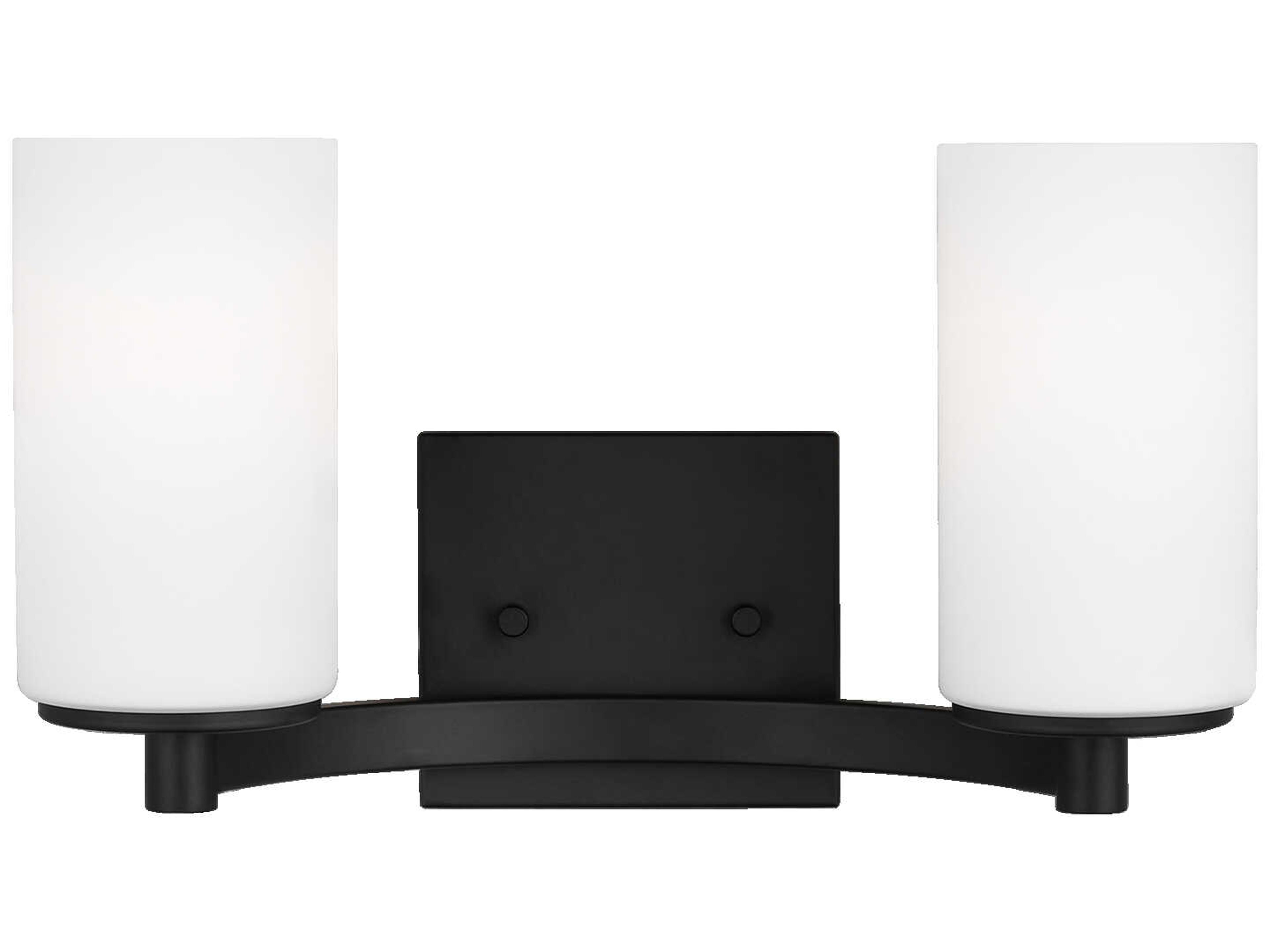 Generation Lighting Hettinger 2-Light Midnight Black Glass Vanity Light