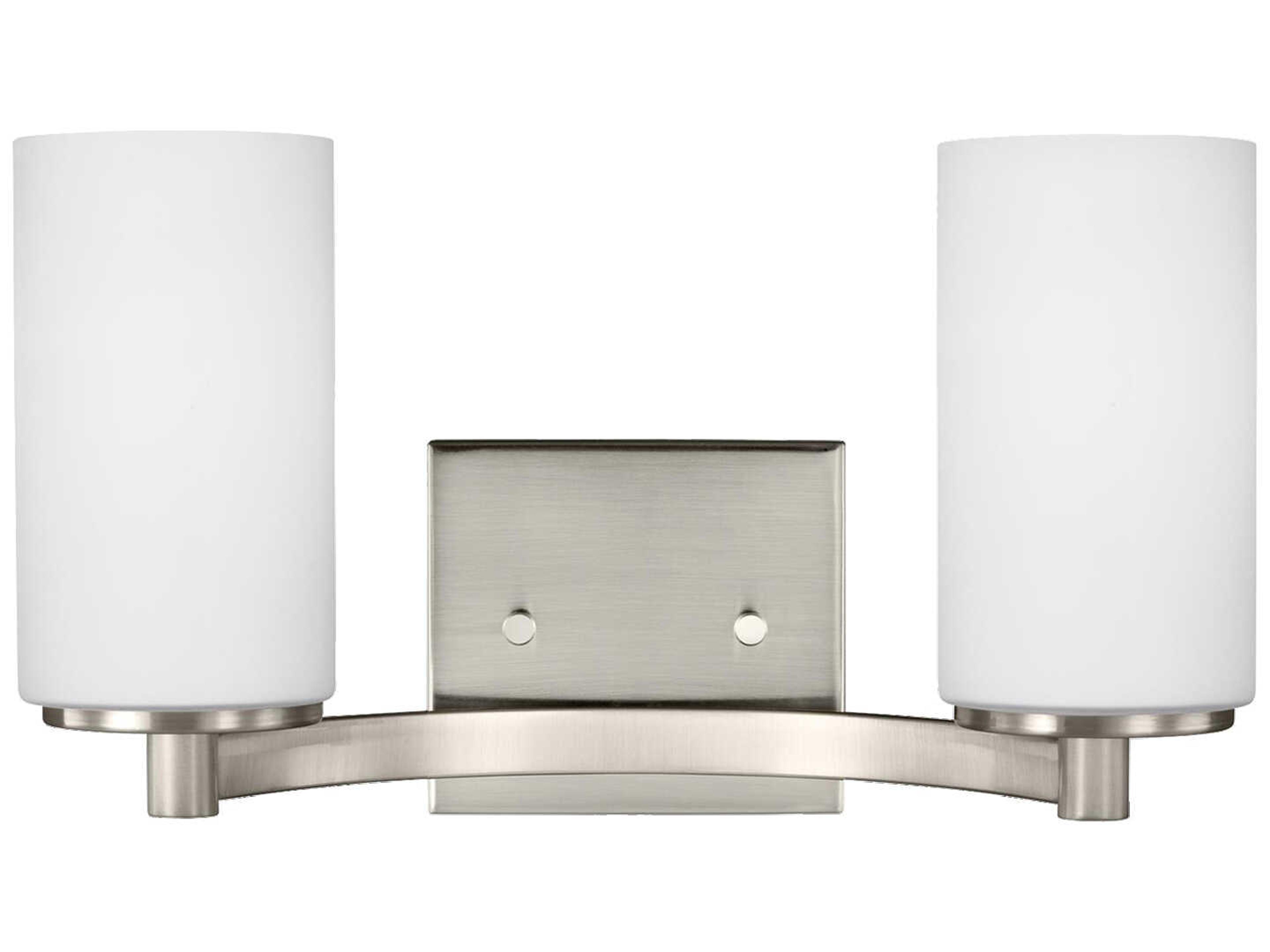 Generation Lighting Hettinger 2-Light Brushed Nickel Glass Vanity Light