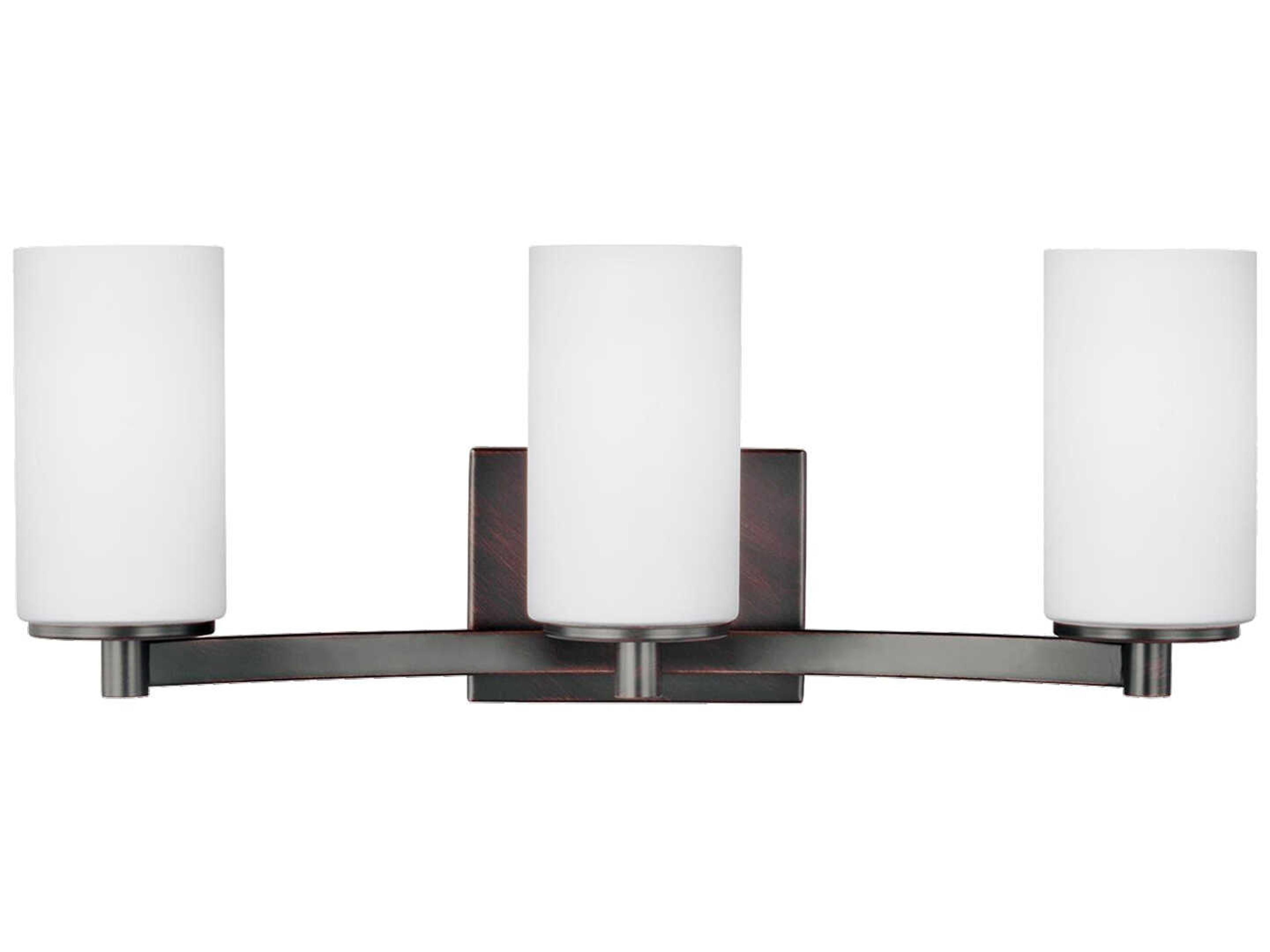 Generation Lighting Hettinger 3-Light Bronze Glass Vanity Light