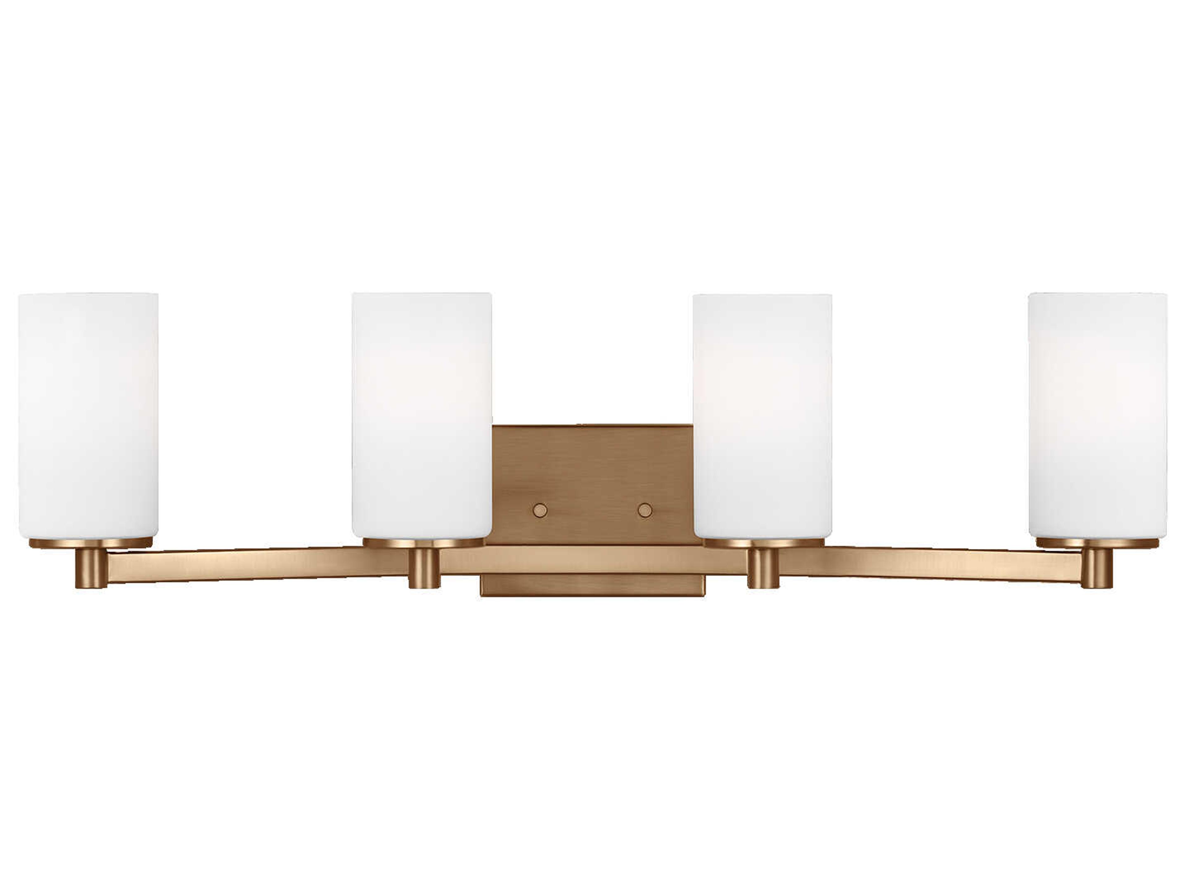 Generation Lighting Hettinger 4-Light Satin Brass Glass Vanity Light