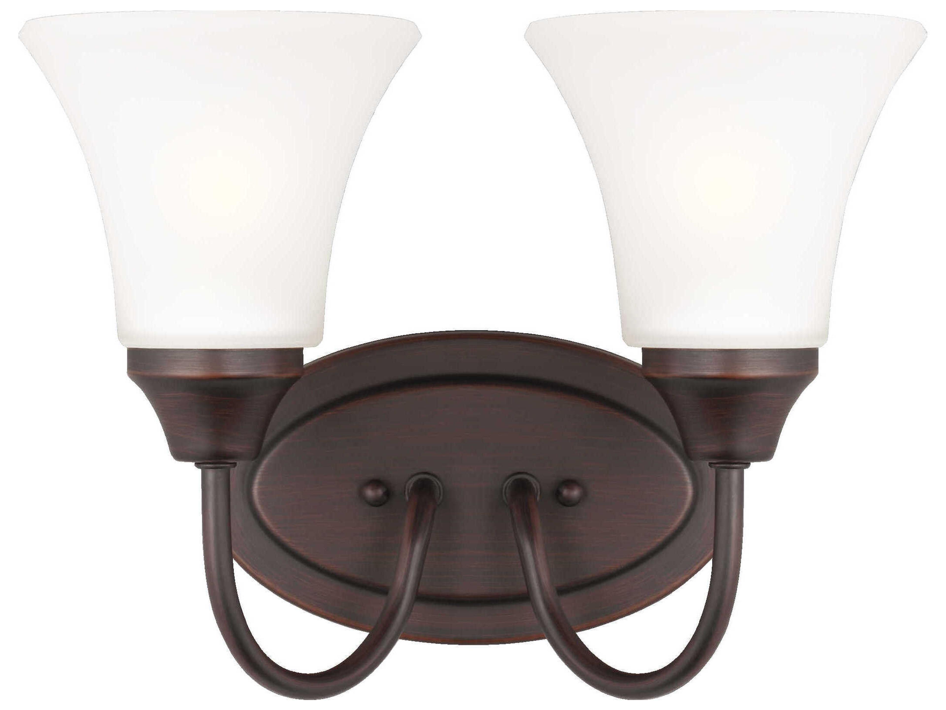 Generation Lighting Holman 2-Light Bronze Glass Vanity Light