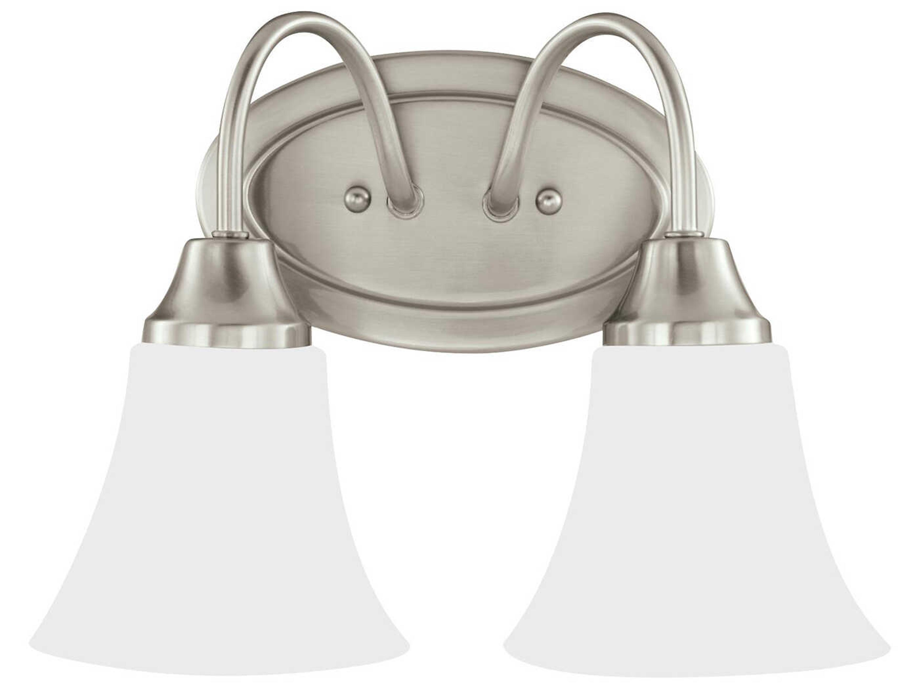 Generation Lighting Holman 2-Light Brushed Nickel Glass Vanity Light