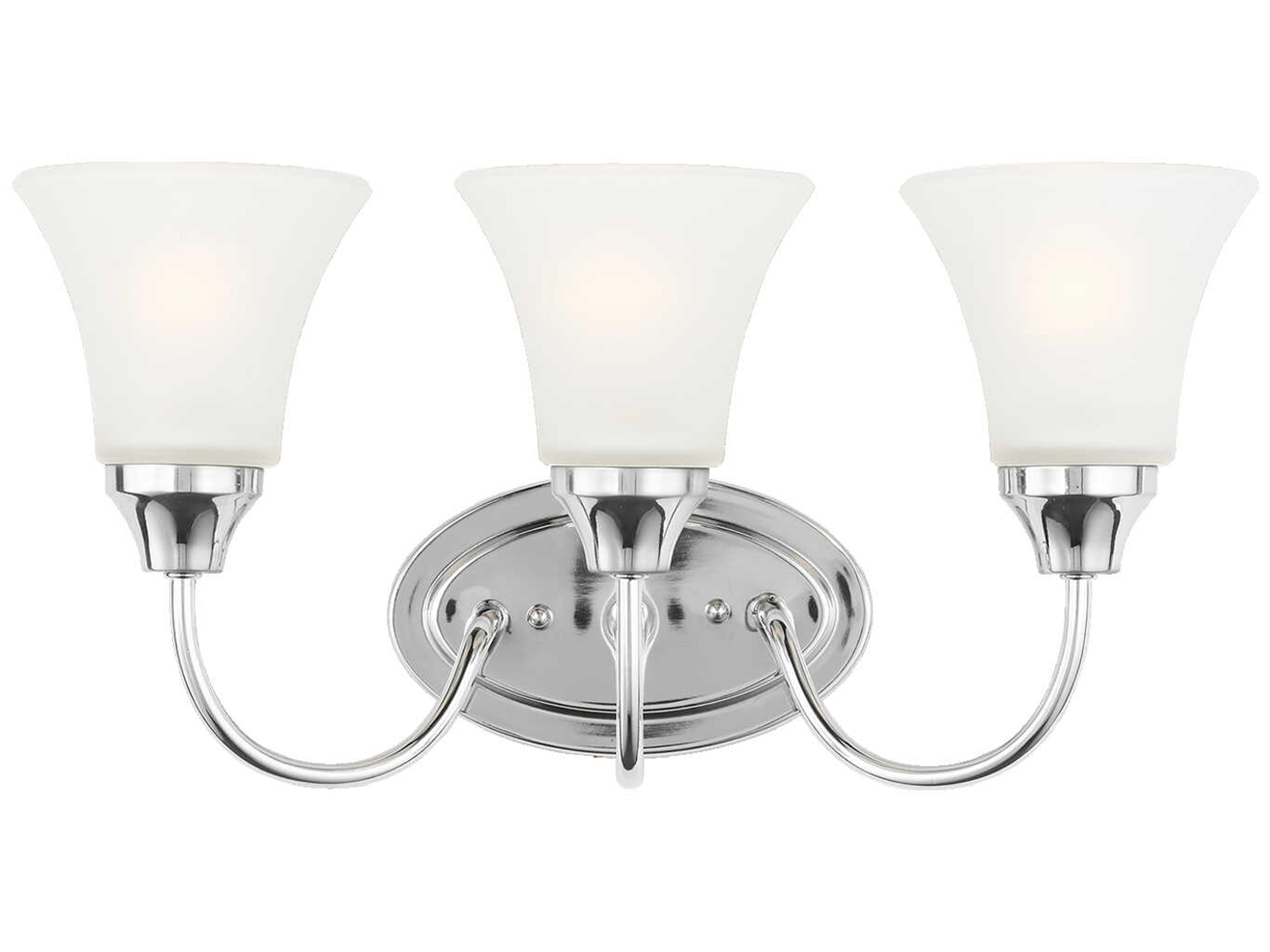 Generation Lighting Holman 3-Light Chrome Glass Vanity Light