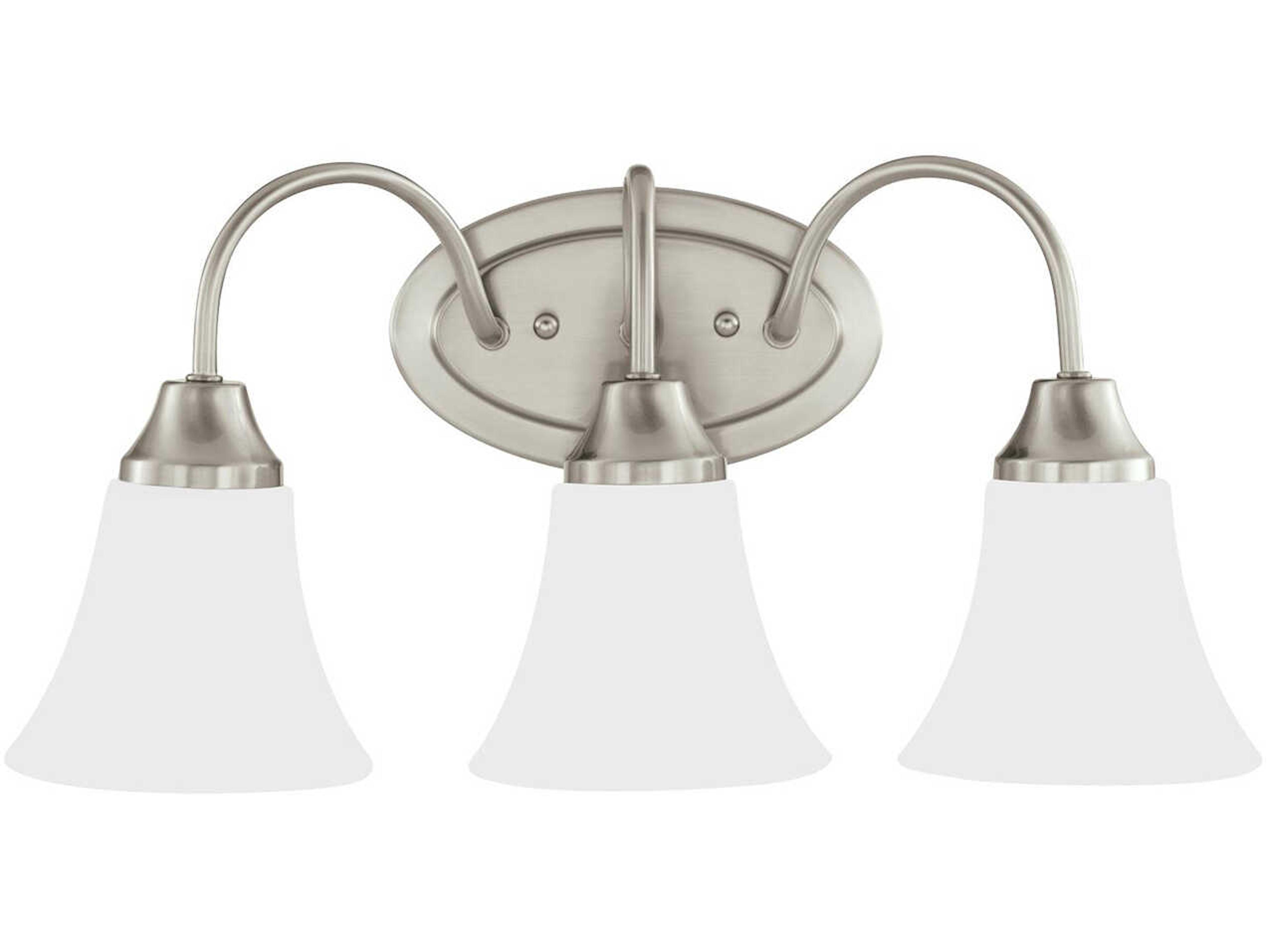 Generation Lighting Holman 3-Light Brushed Nickel Glass Vanity Light