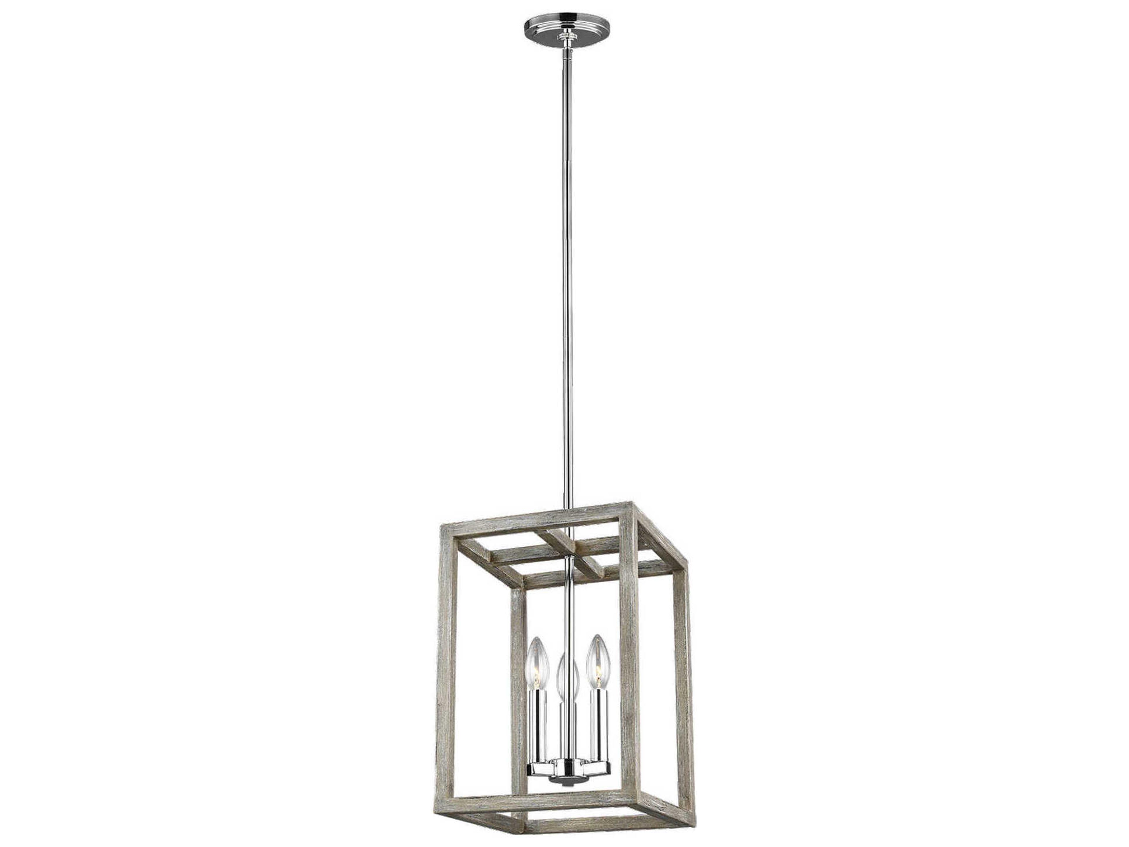 Generation Lighting Moffet Street 3-Light Washed Pine Gray Mini Pendant