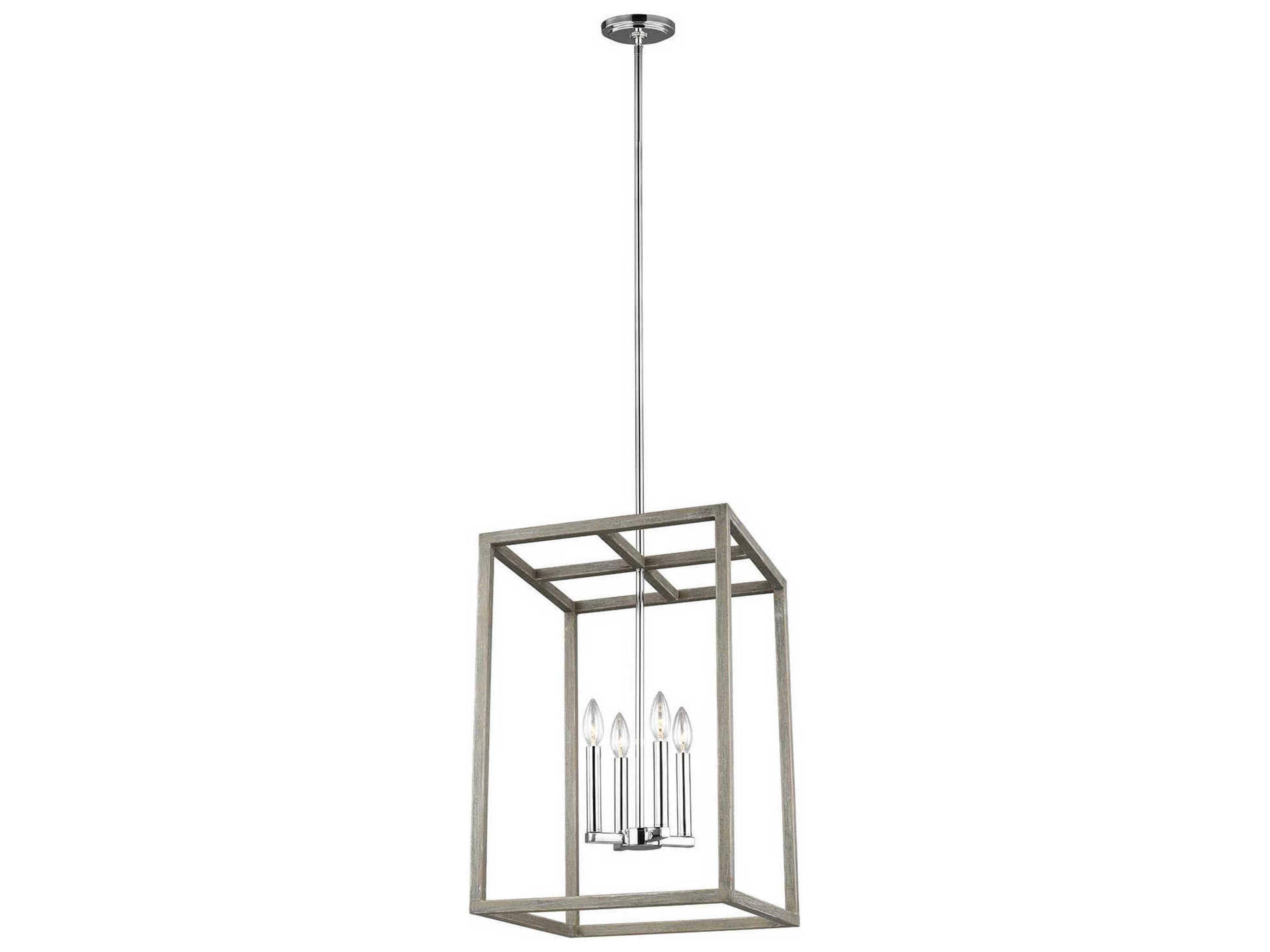 Generation Lighting Moffet Street 4-Light Washed Pine Gray Pendant