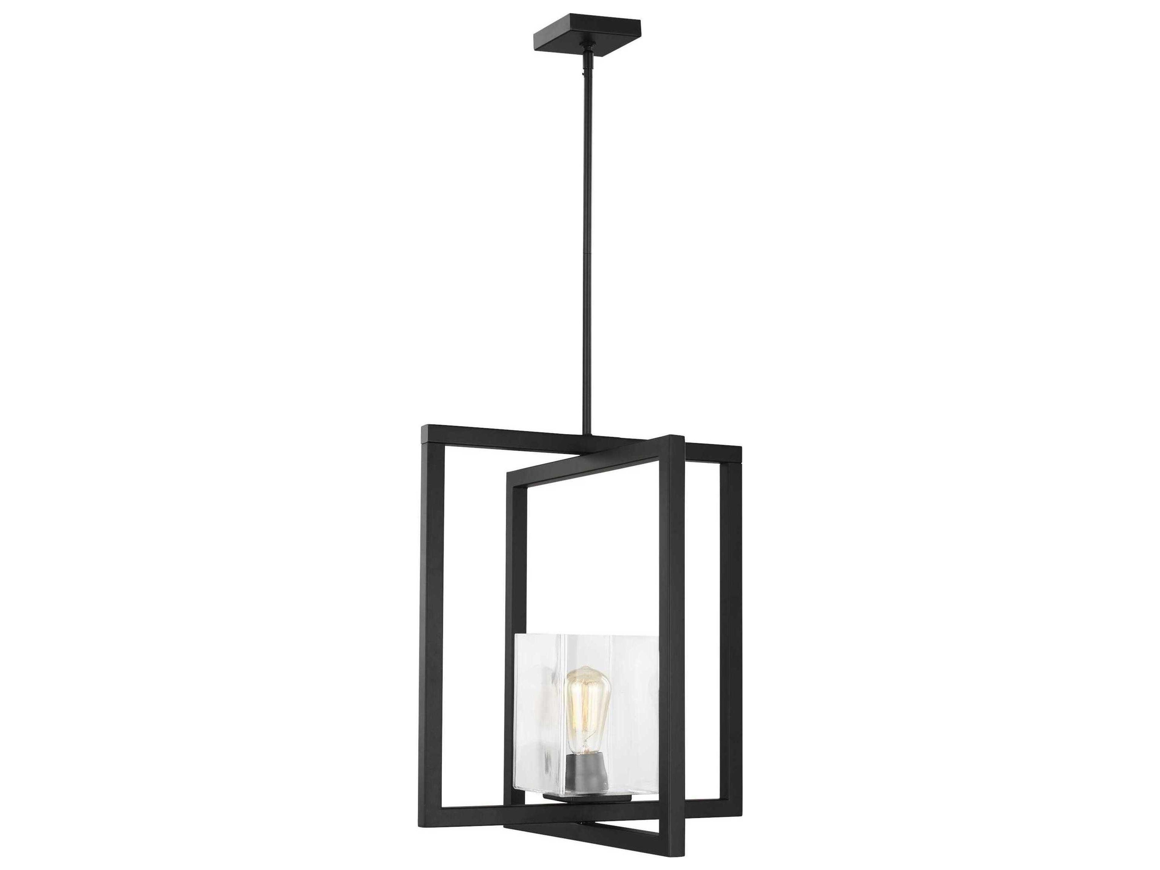 Generation Lighting Mitte 1-Light Midnight Black Glass Pendant