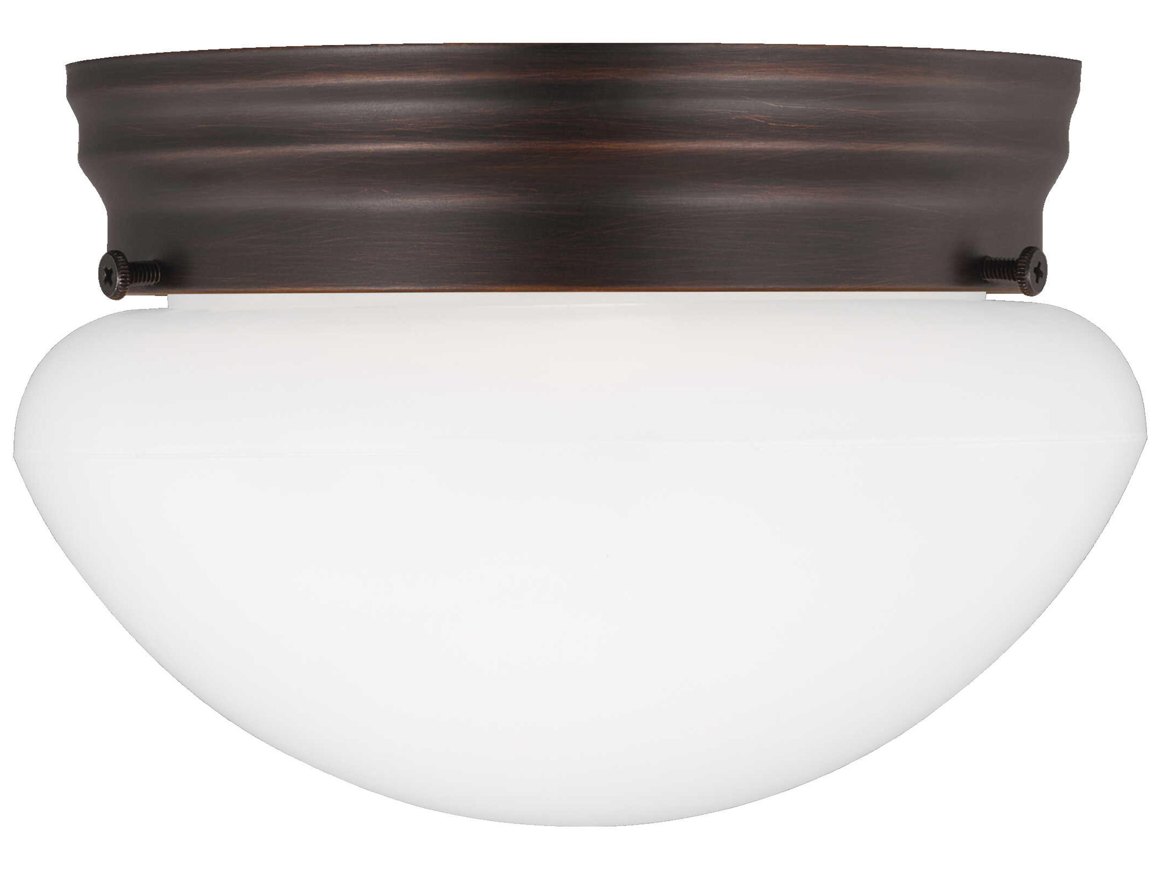 Generation Lighting Webster 1-Light Bronze Glass Flush Mount