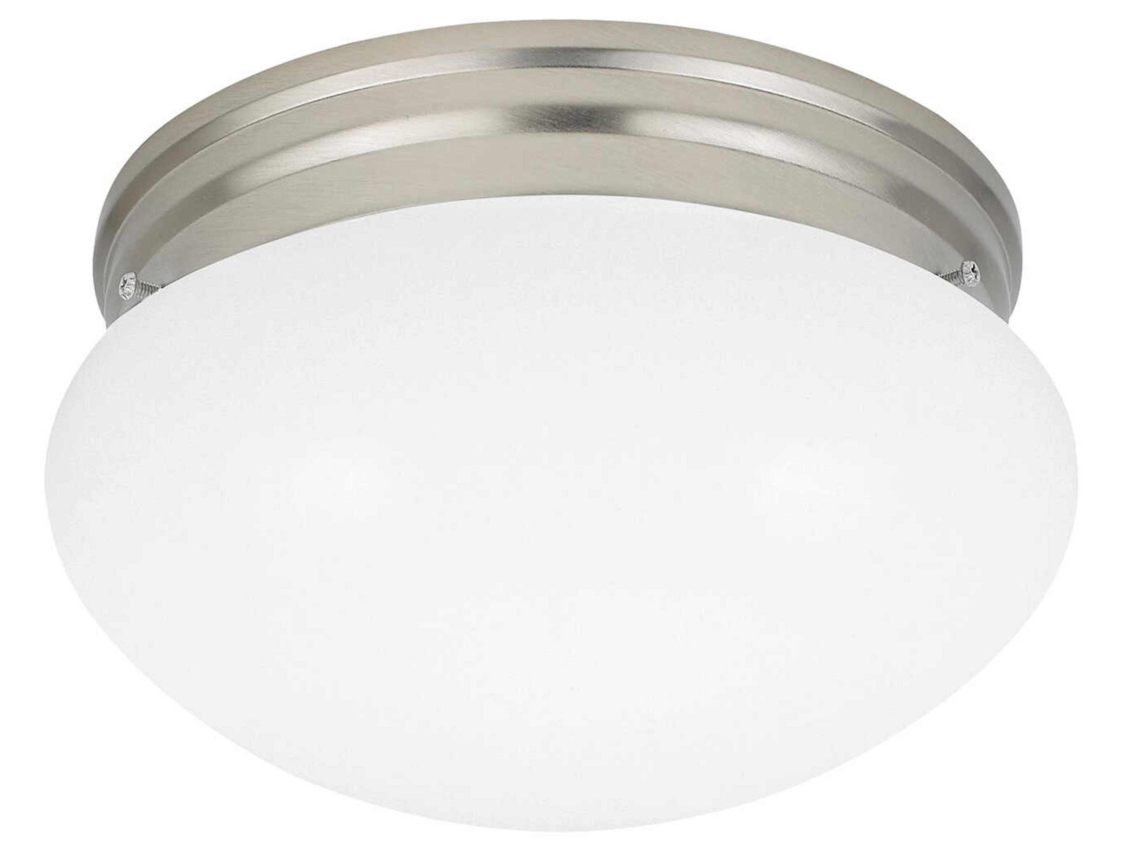 Generation Lighting Webster 1-Light Brushed Nickel Glass Flush Mount
