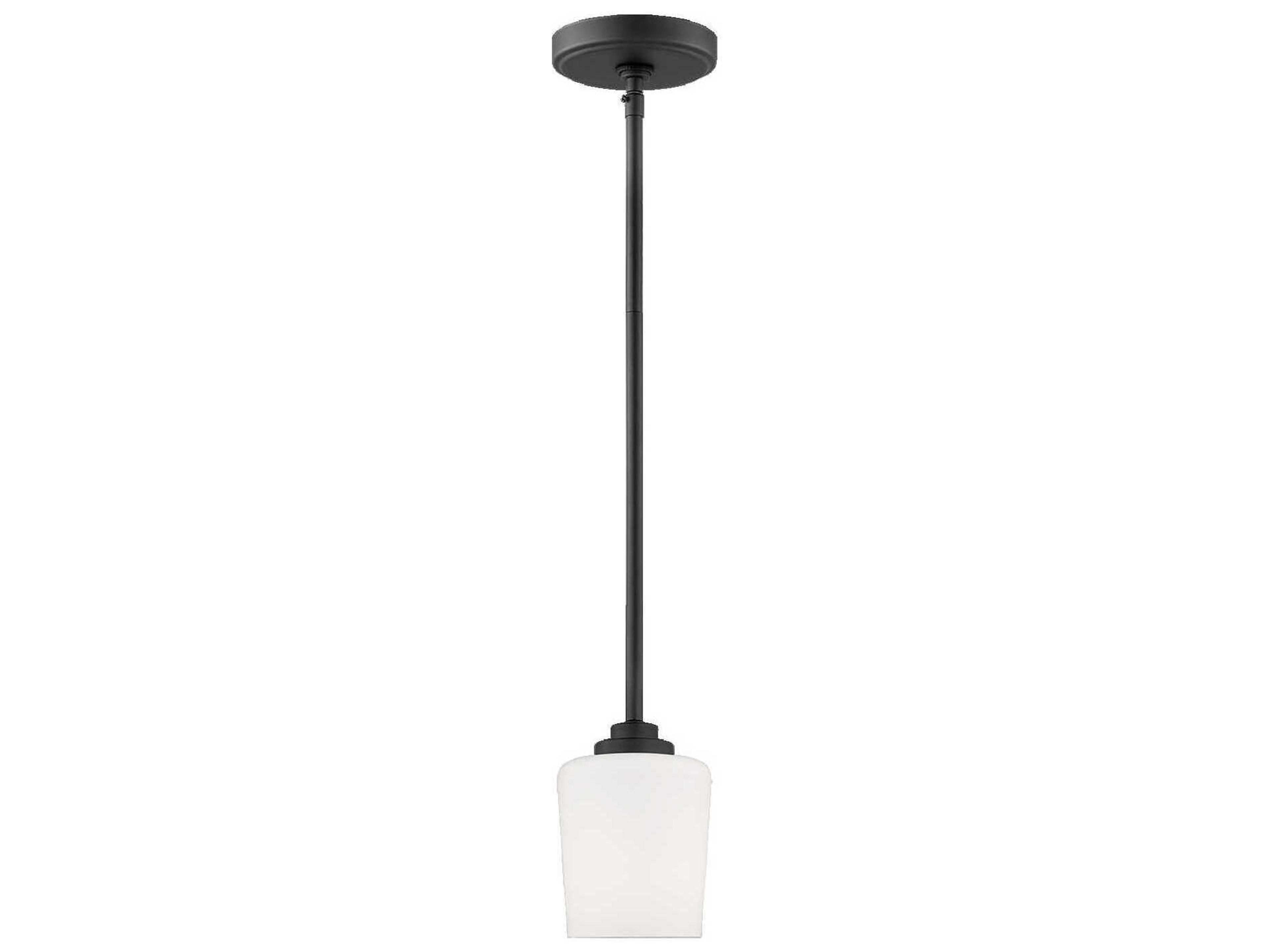 Generation Lighting Windom 1-Light Midnight Black Glass Bell Mini Pendant