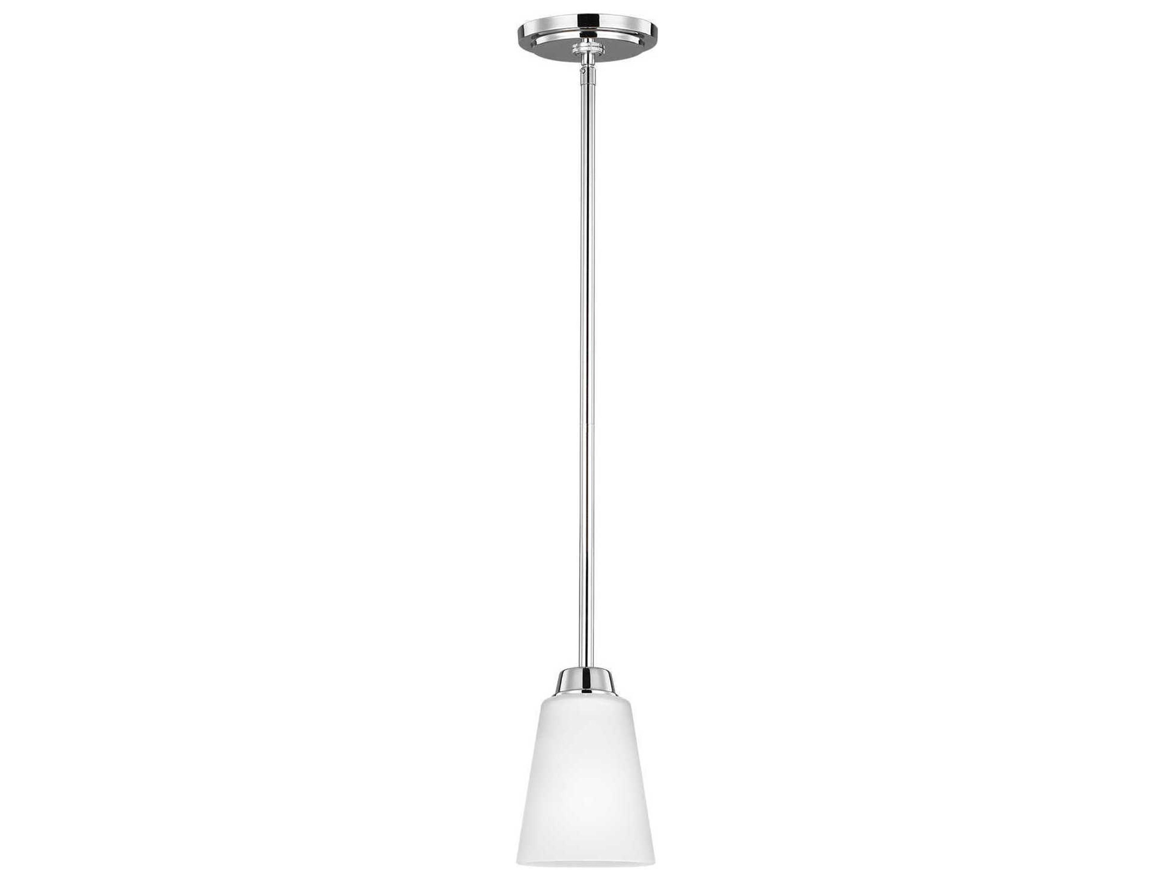 Generation Lighting Kerrville 1-Light Chrome Glass Bell Mini Pendant