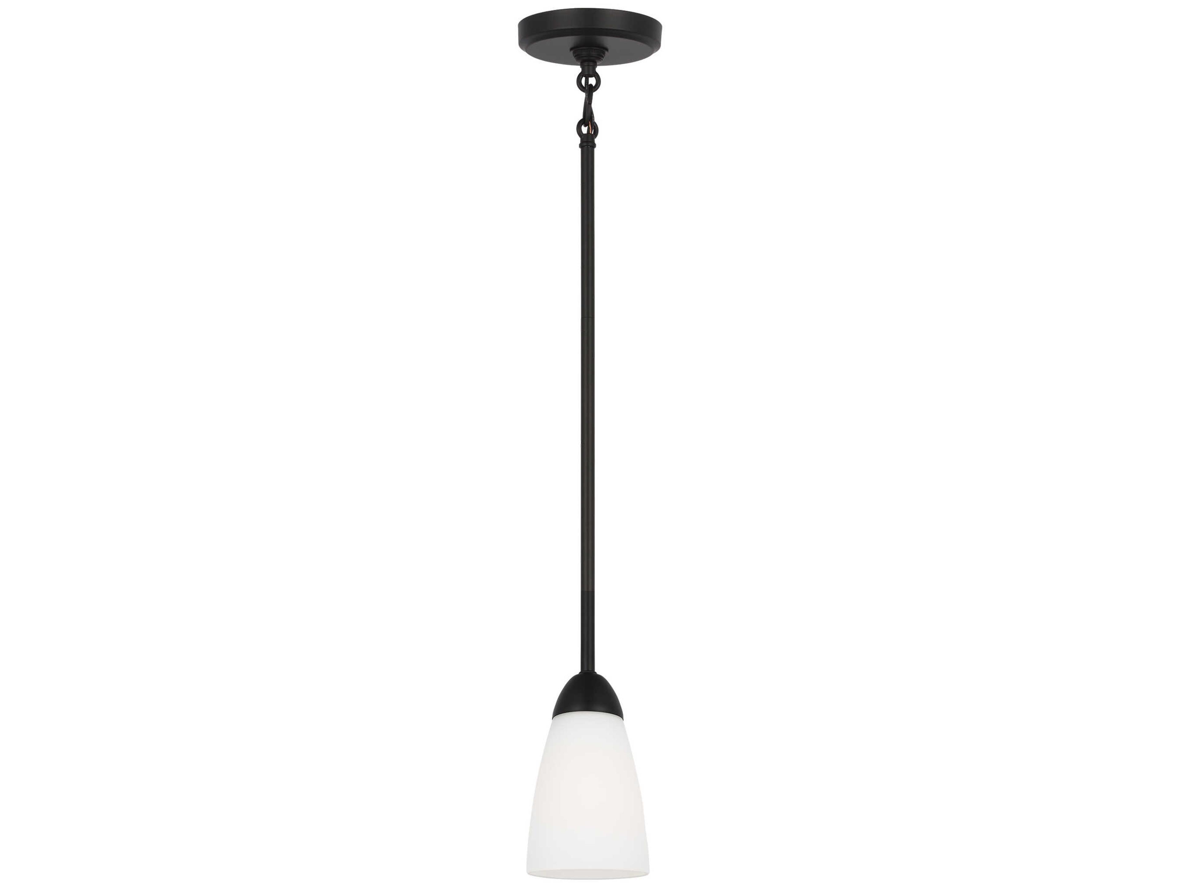 Generation Lighting Seville 1-Light Midnight Black Bell Mini Pendant