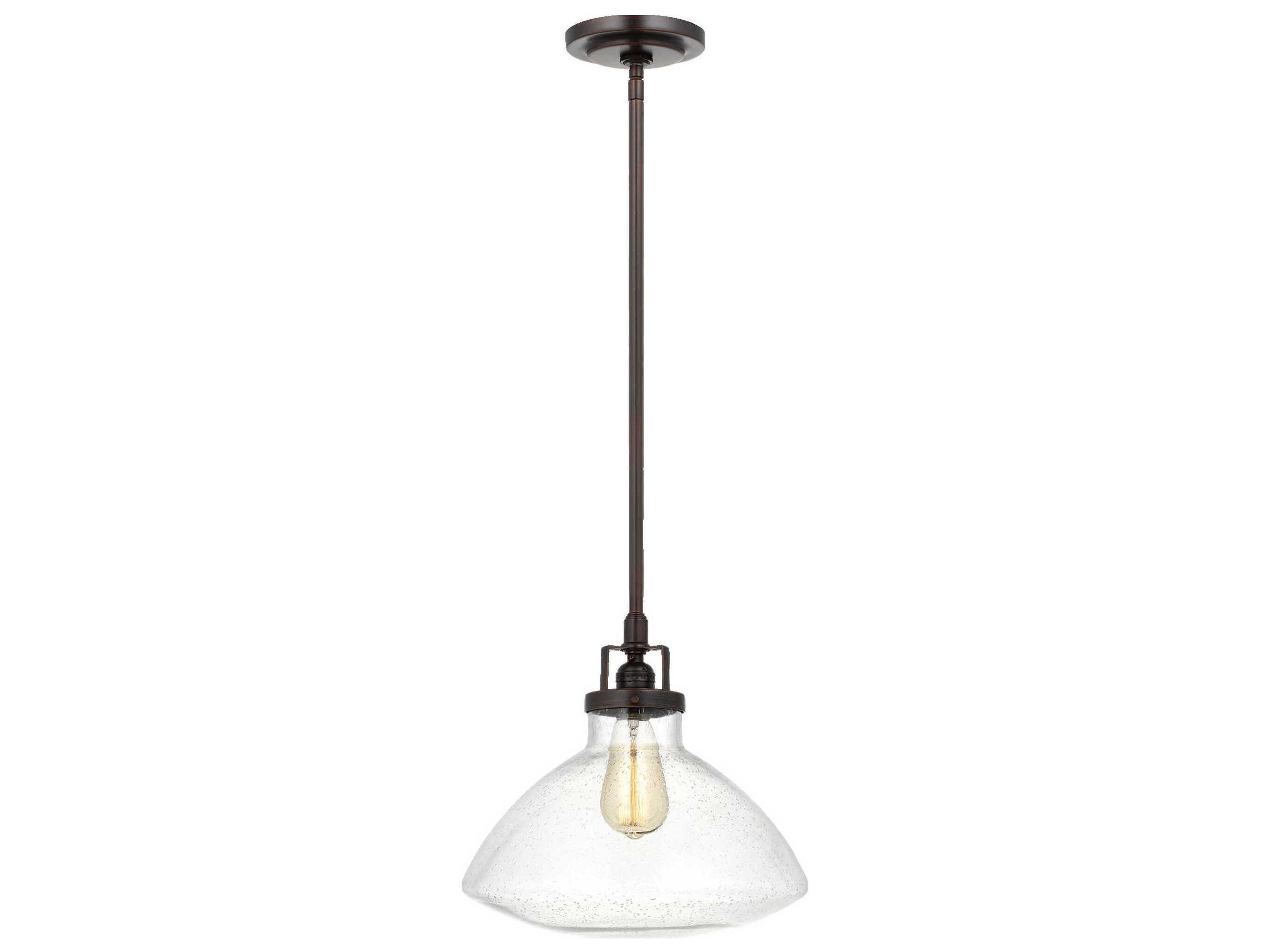 Generation Lighting Belton 1-Light Bronze Glass Mini Pendant