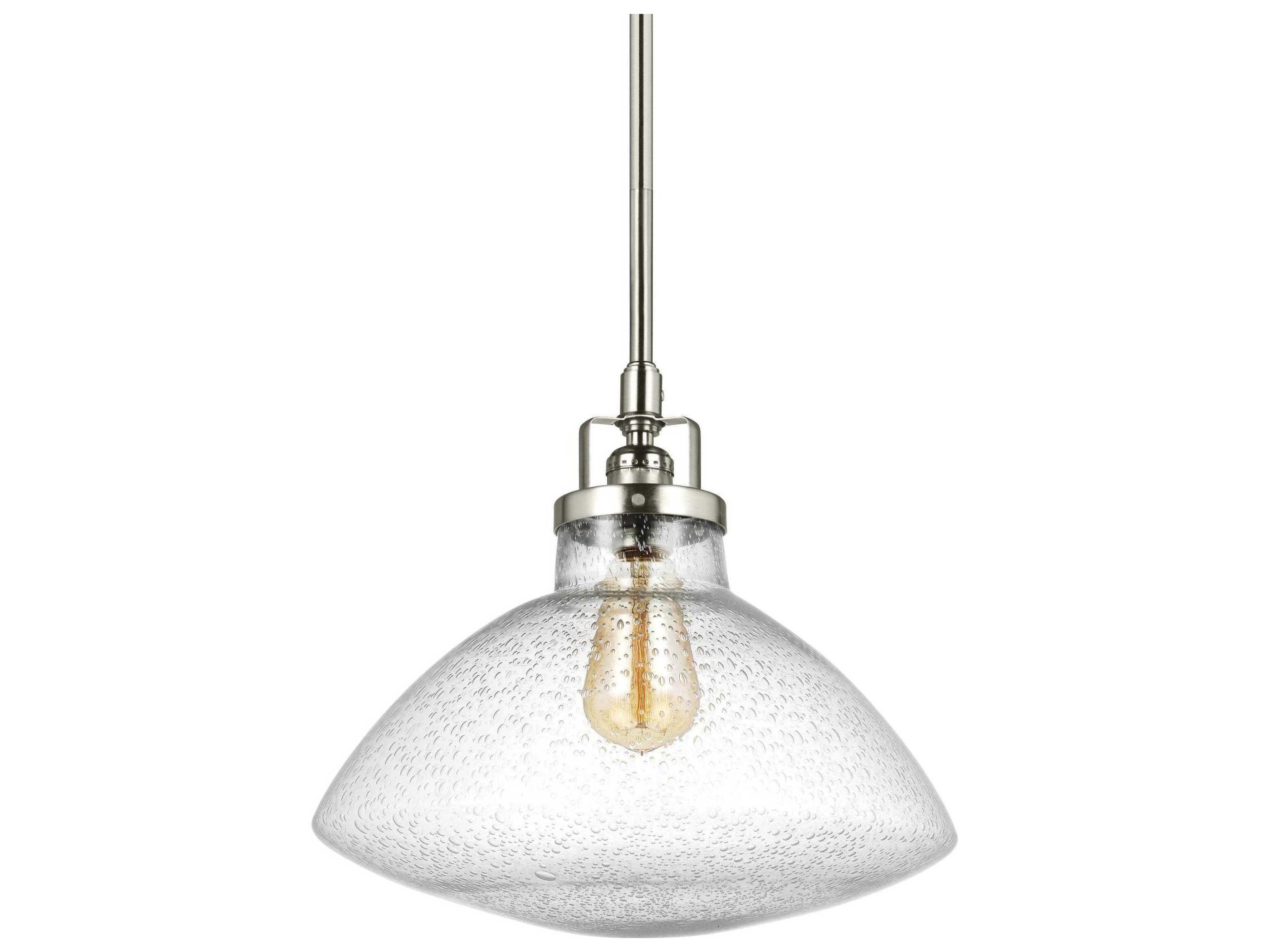 Generation Lighting Belton 1-Light Brushed Nickel Glass Mini Pendant