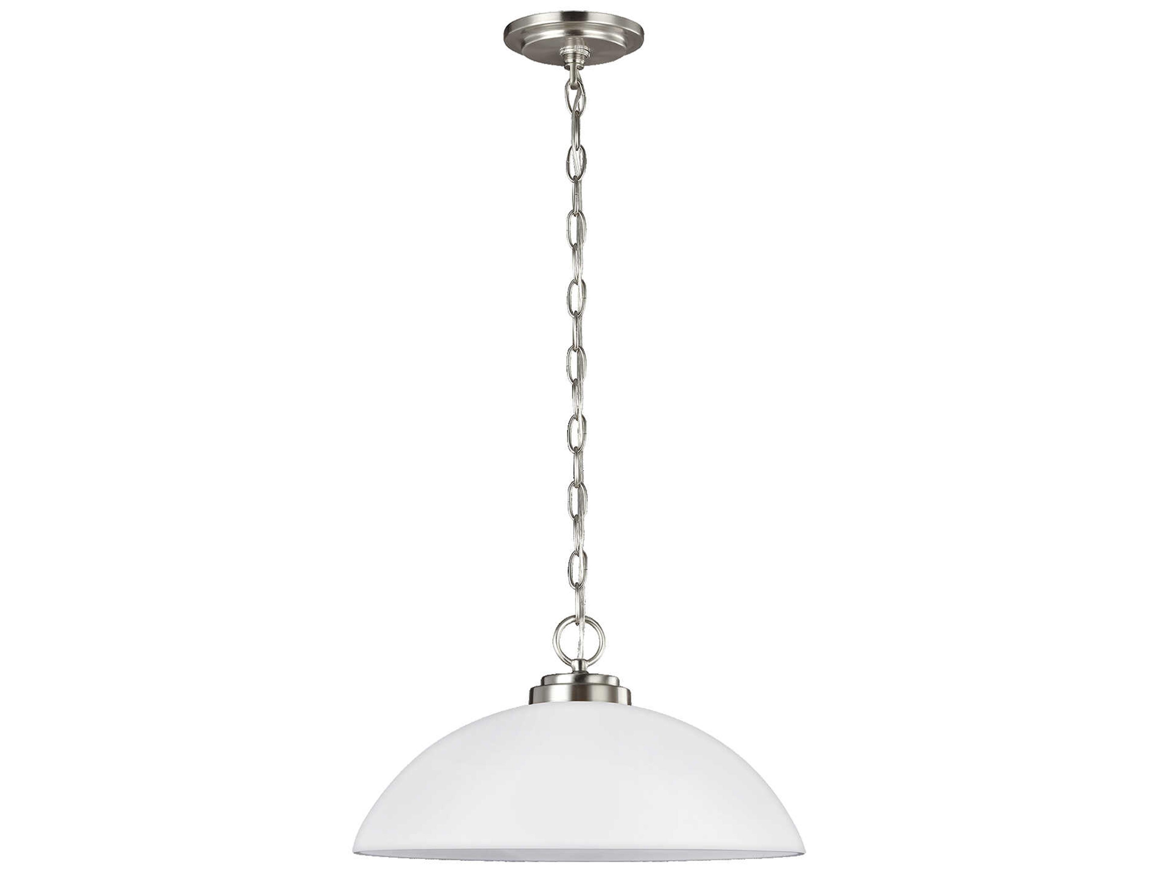 Generation Lighting Oslo 1-Light Brushed Nickel Glass Dome Pendant