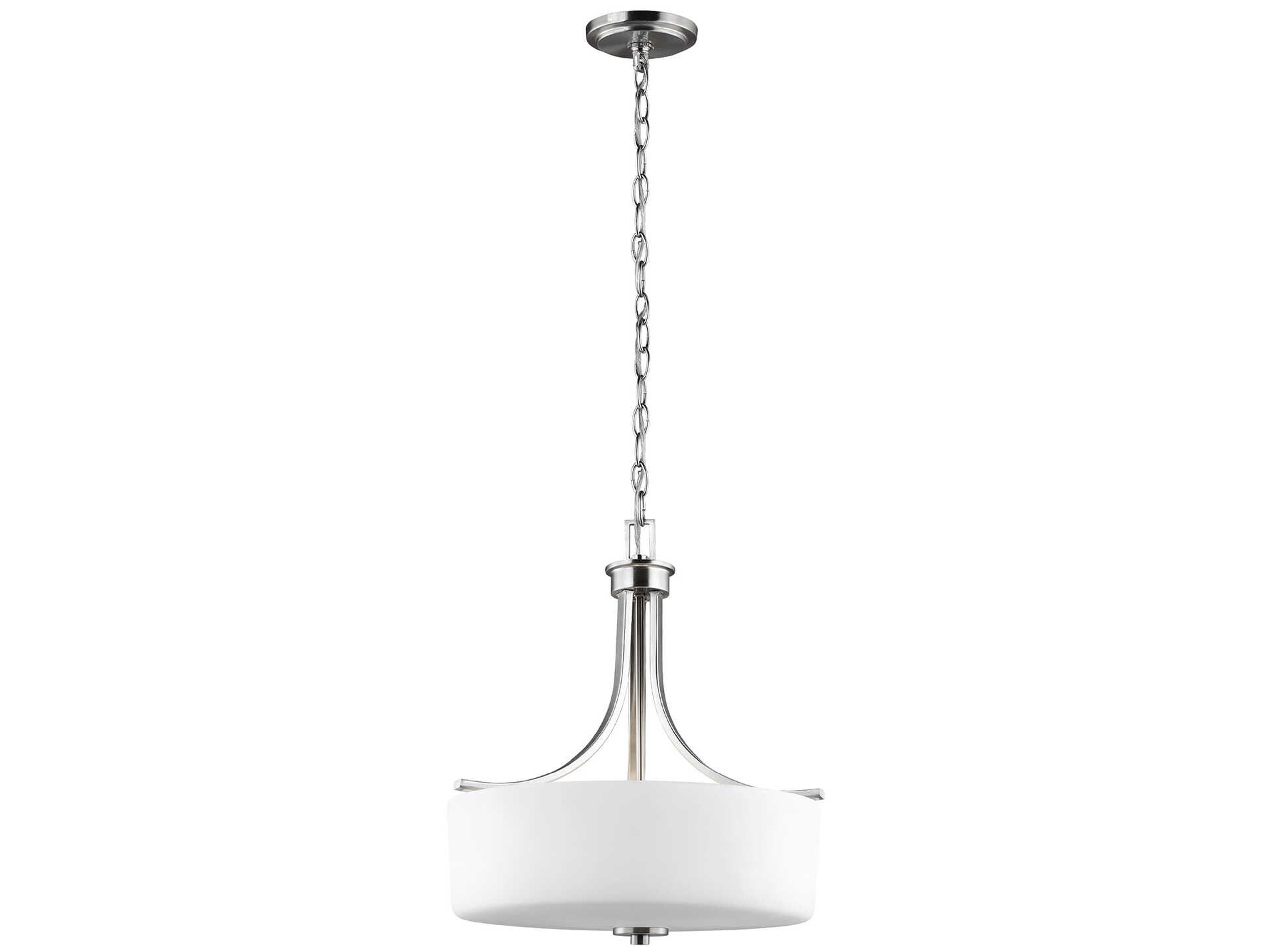 Generation Lighting Canfield 3-Light Brushed Nickel Glass Chandelier