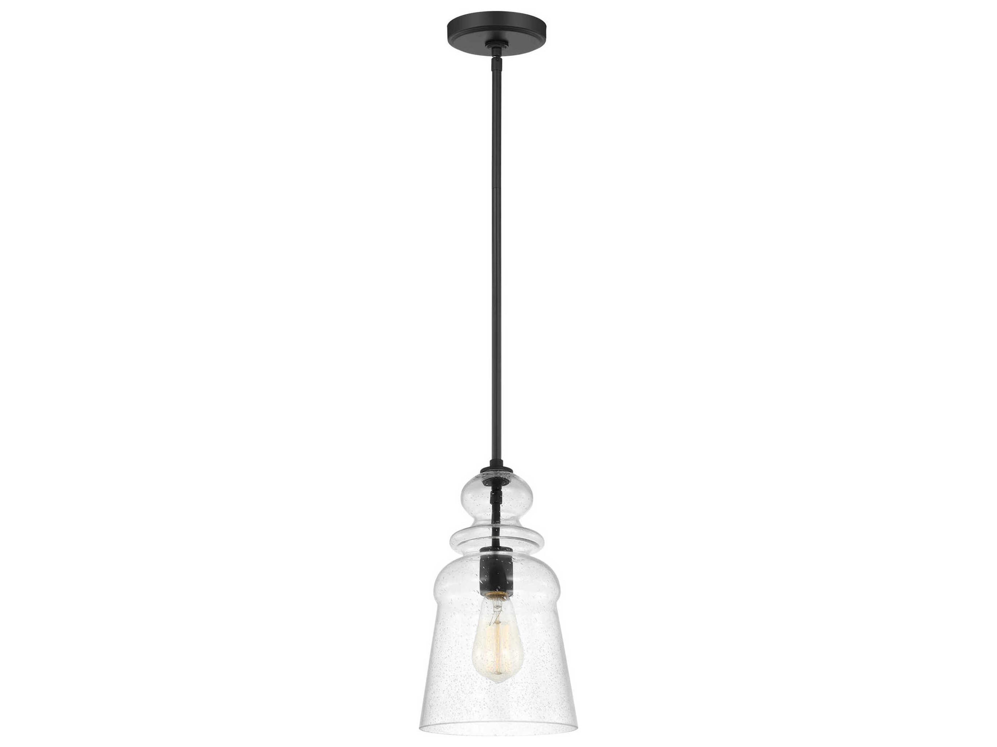 Generation Lighting Kea 1-Light Midnight Black Bell Mini Pendant