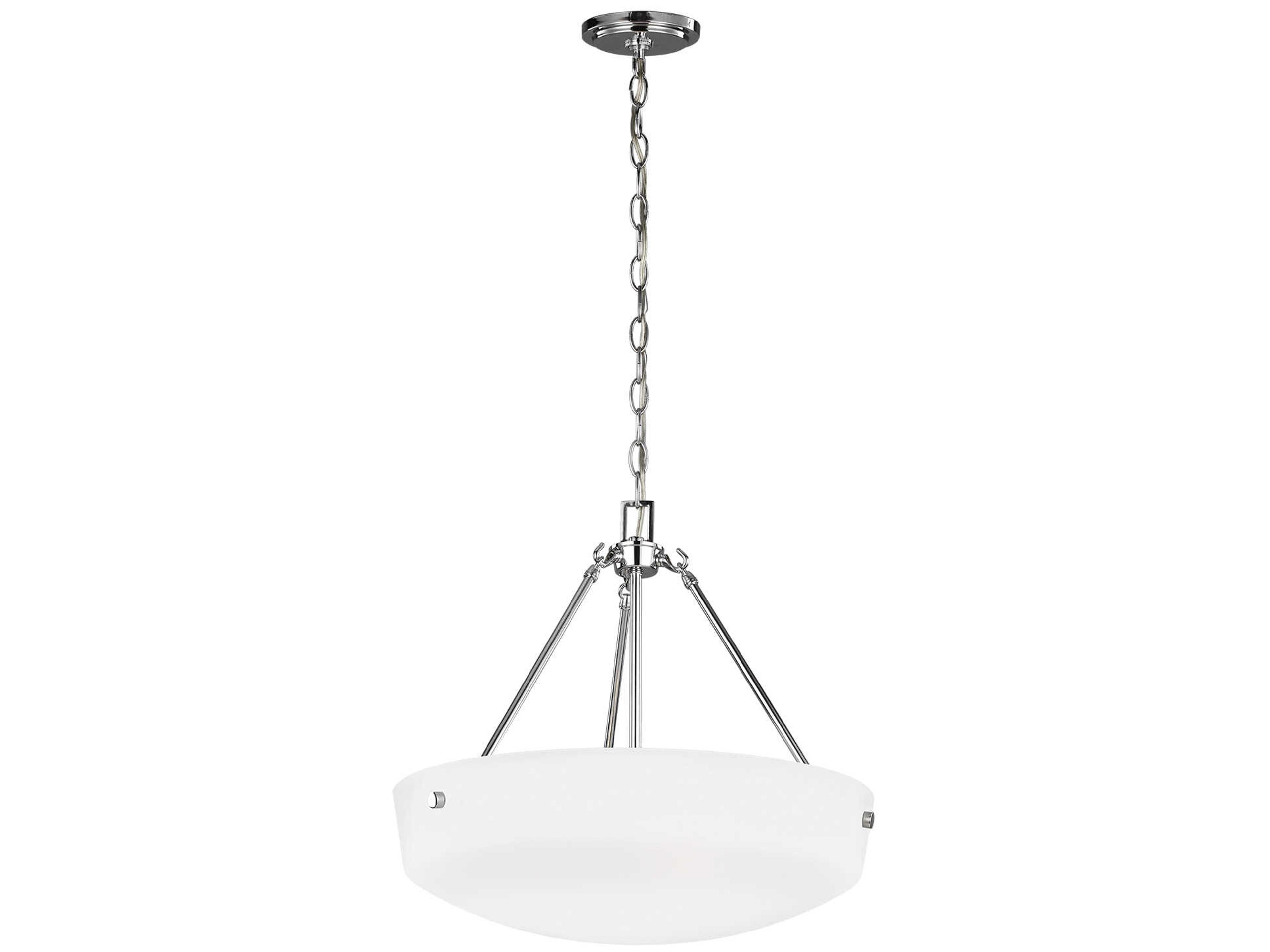 Generation Lighting Kerrville 3-Light Chrome Glass Bowl Pendant