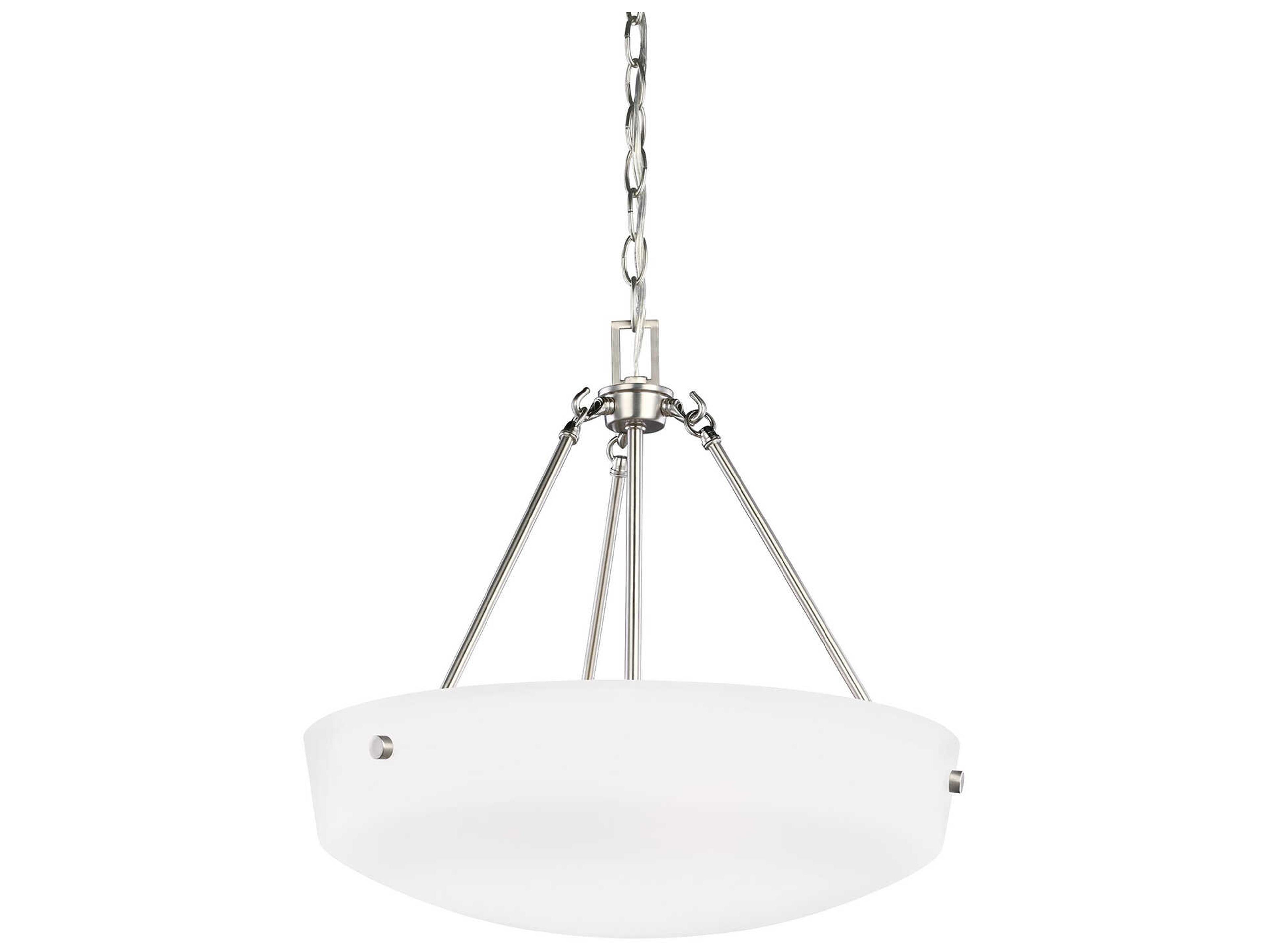 Generation Lighting Kerrville 3-Light Brushed Nickel Glass Bowl Pendant
