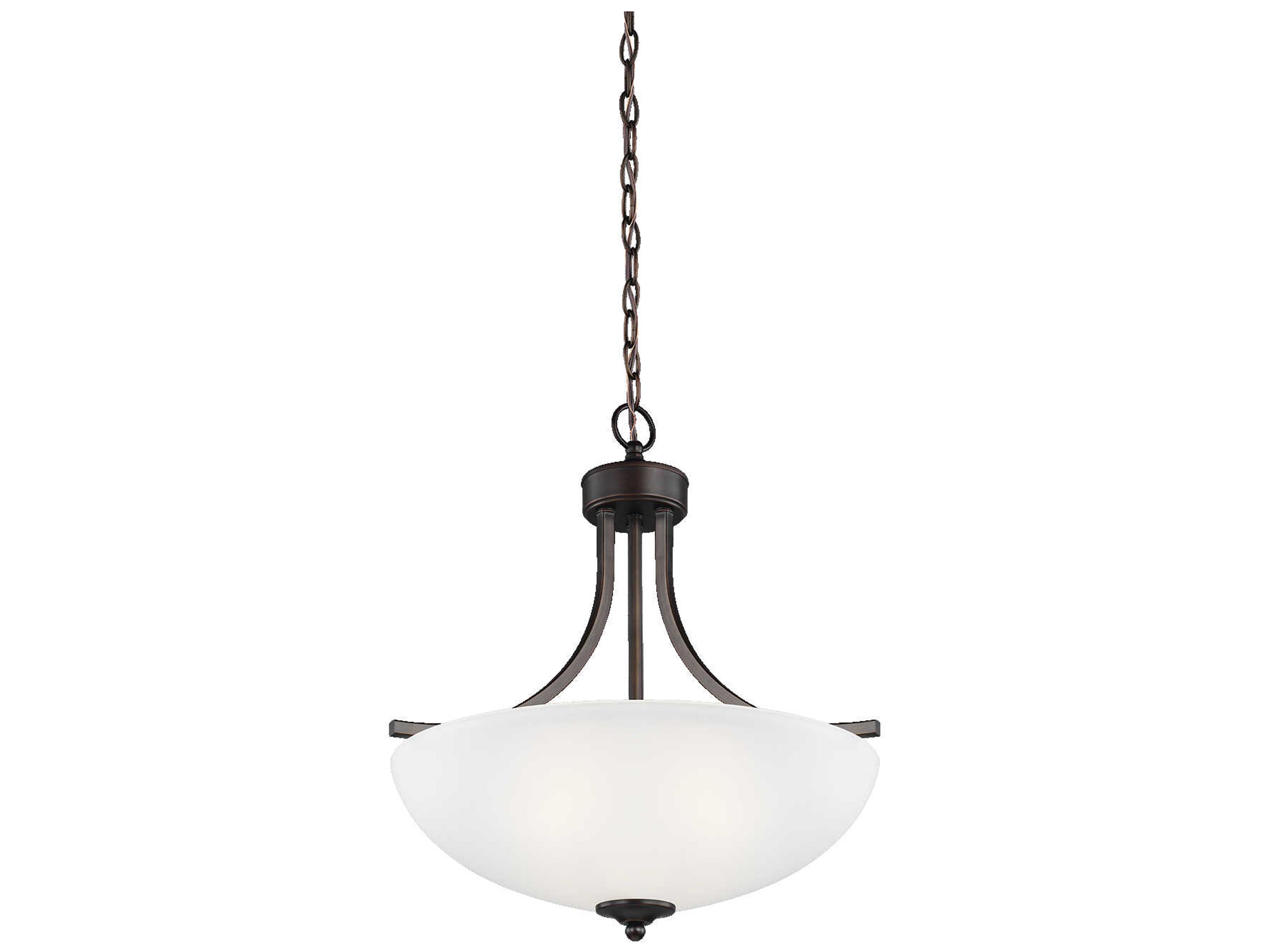 Generation Lighting Geary 3-Light Bronze Glass Bowl Pendant