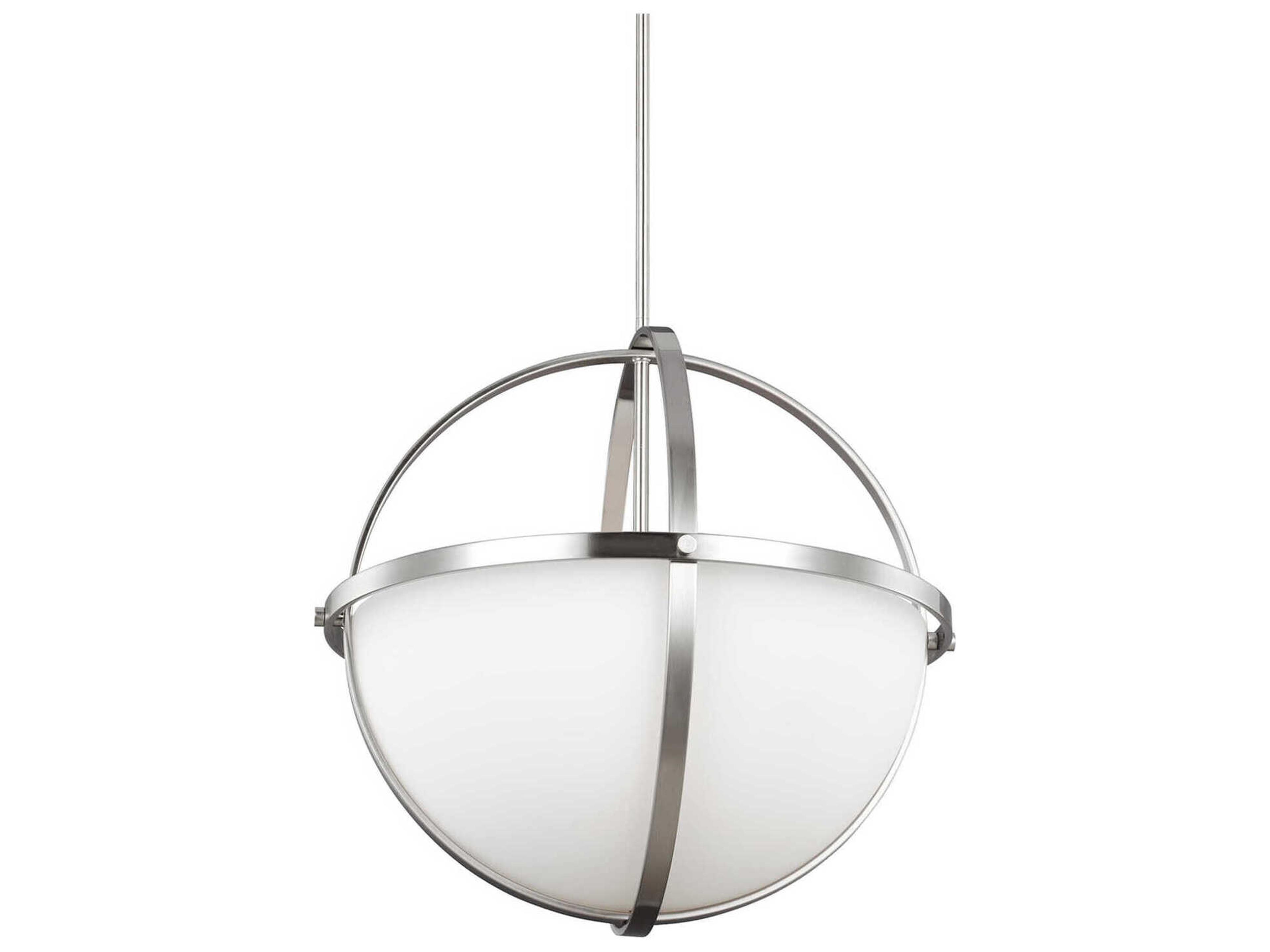 Generation Lighting Alturas 3-Light Brushed Nickel Glass Globe Pendant