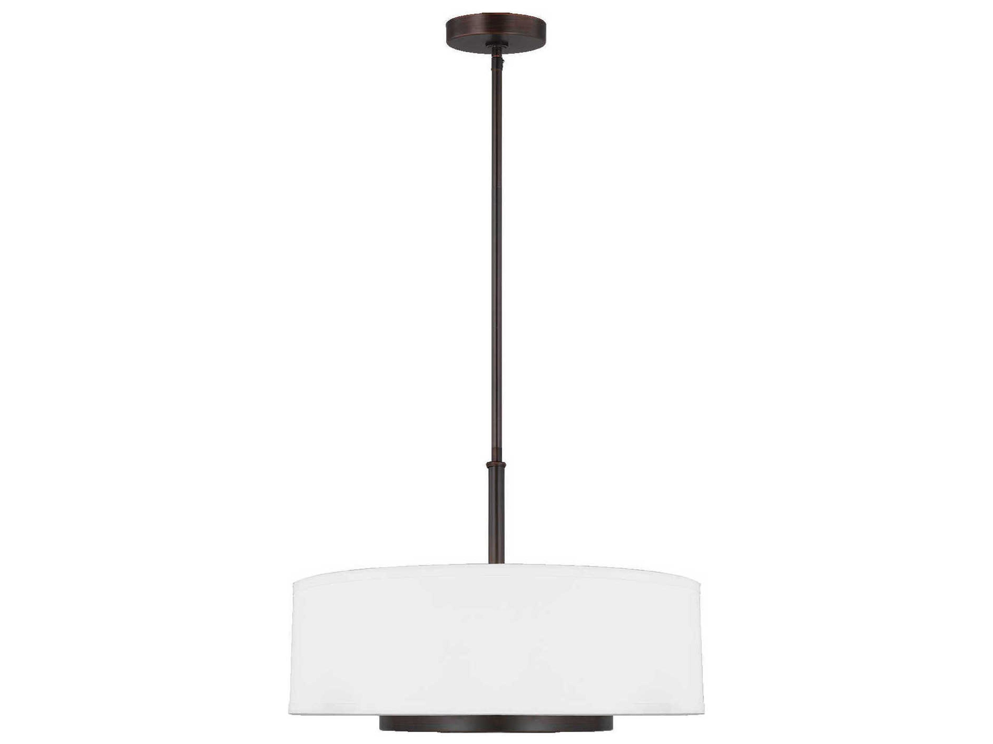 Generation Lighting Nance 3-Light Bronze Glass Drum Pendant
