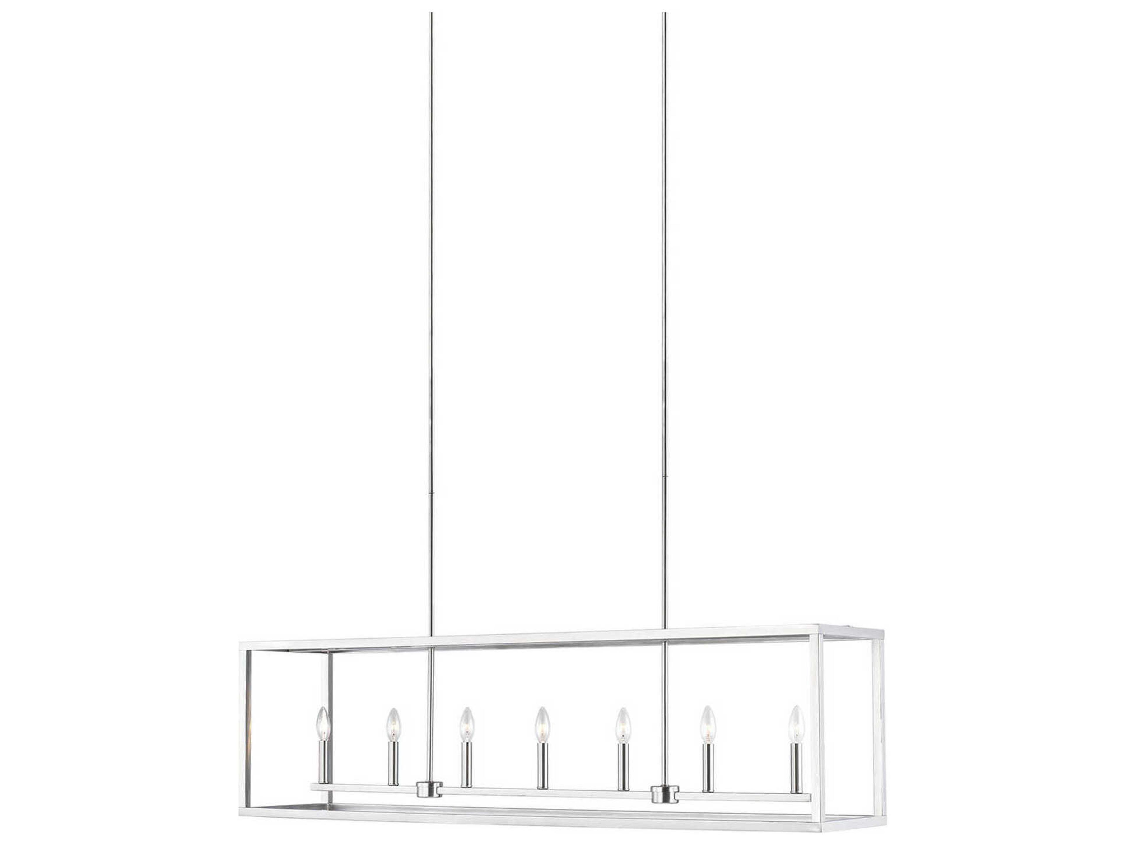 Generation Lighting Moffet Street 7-Light Brushed Nickel Linear Island Pendant