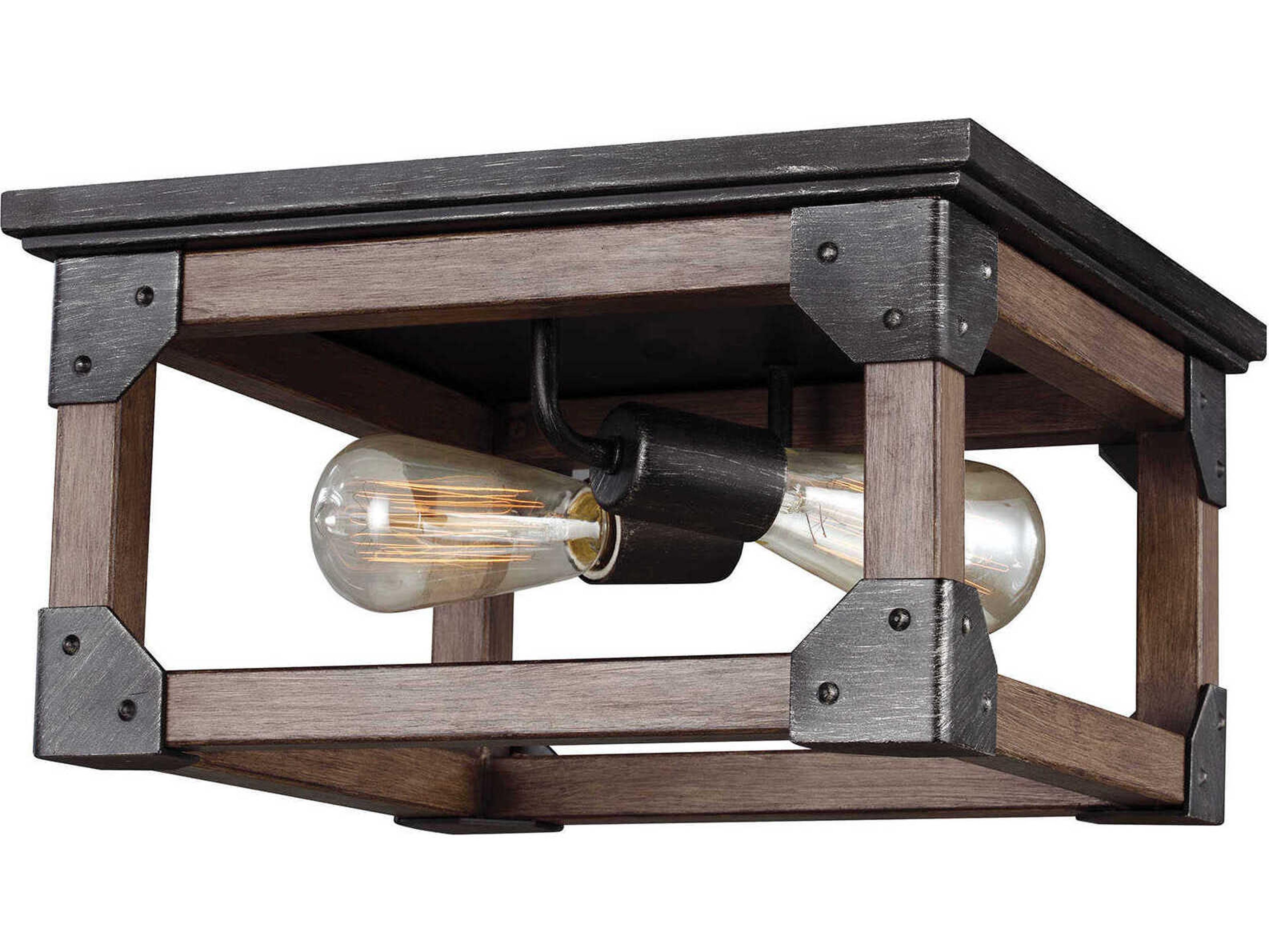 Generation Lighting Dunning 2-Light Stardust Brown Flush Mount