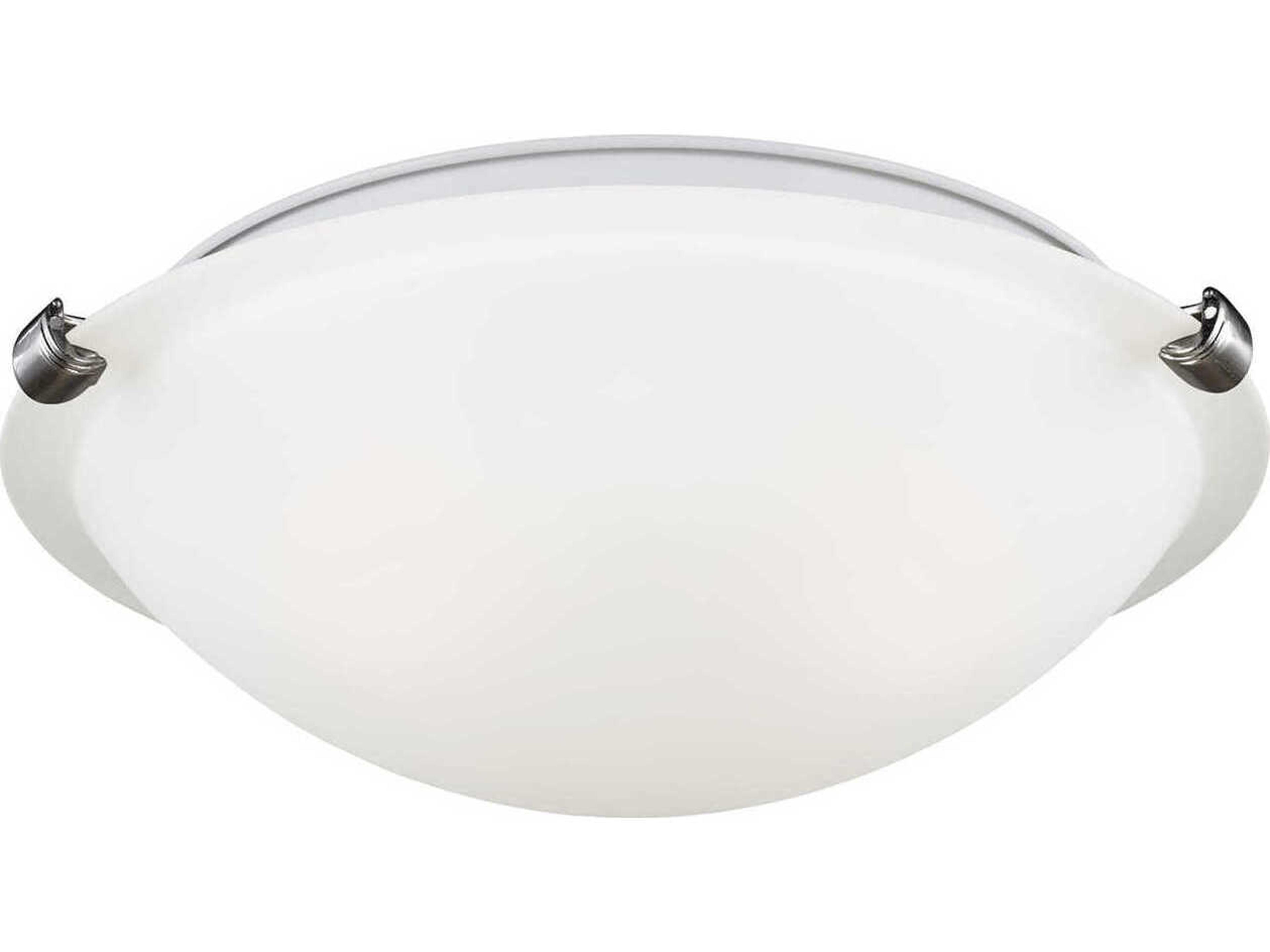 Generation Lighting Clip 2-Light Brushed Nickel Glass Bowl Flush Mount