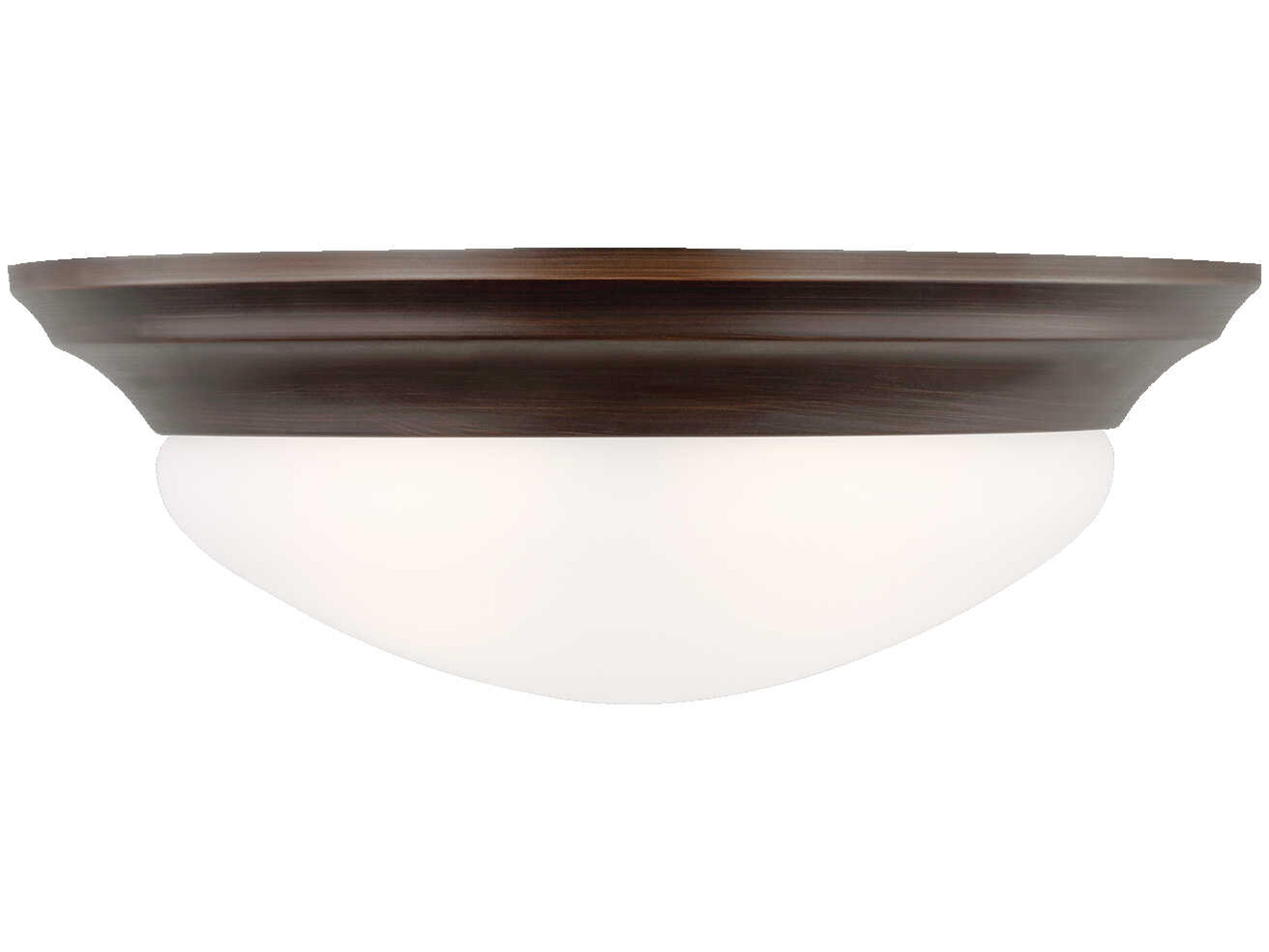 Generation Lighting Nash 2-Light Bronze Glass Bowl Flush Mount