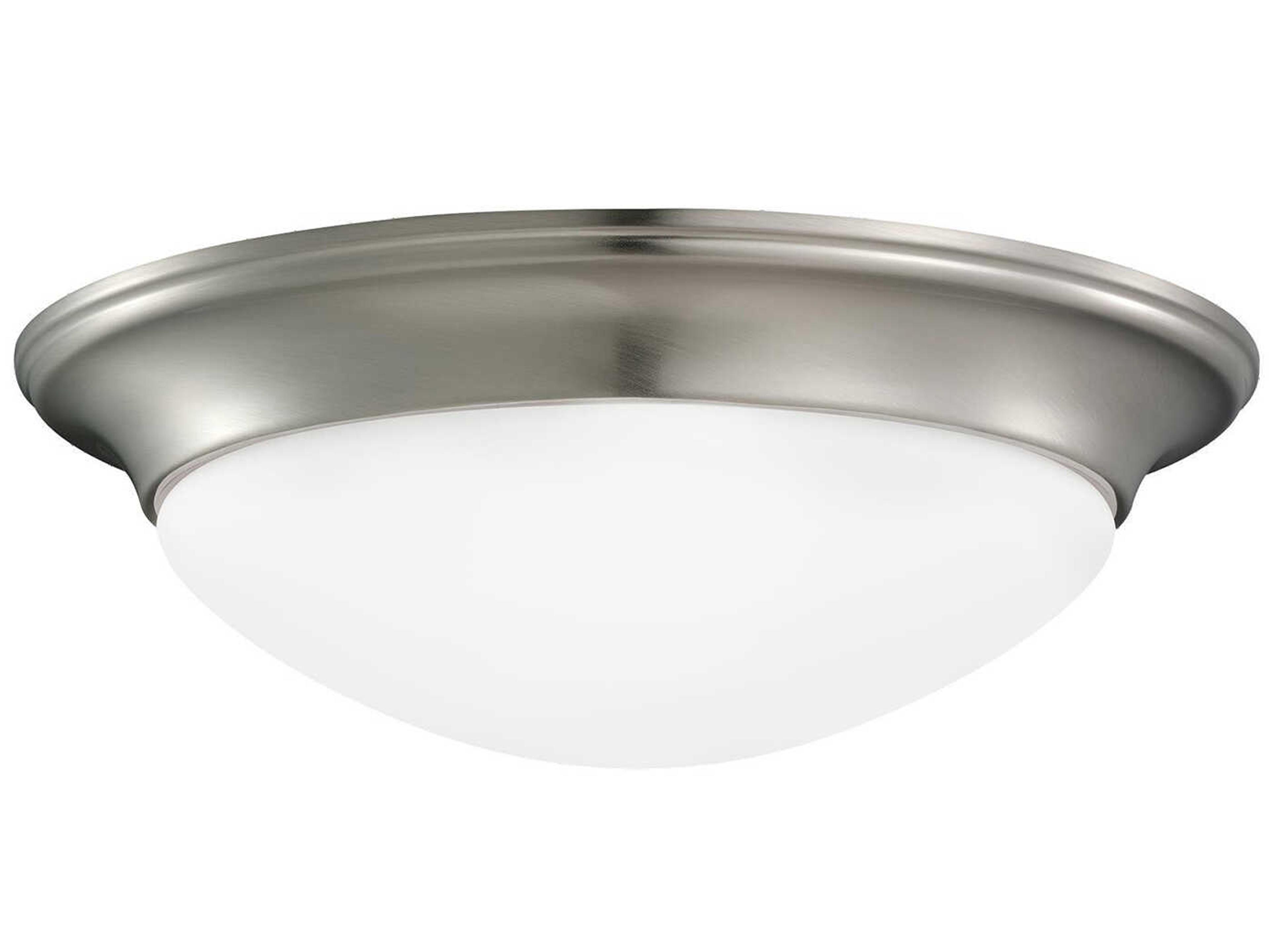 Generation Lighting Nash 2-Light Brushed Nickel Glass Bowl Flush Mount