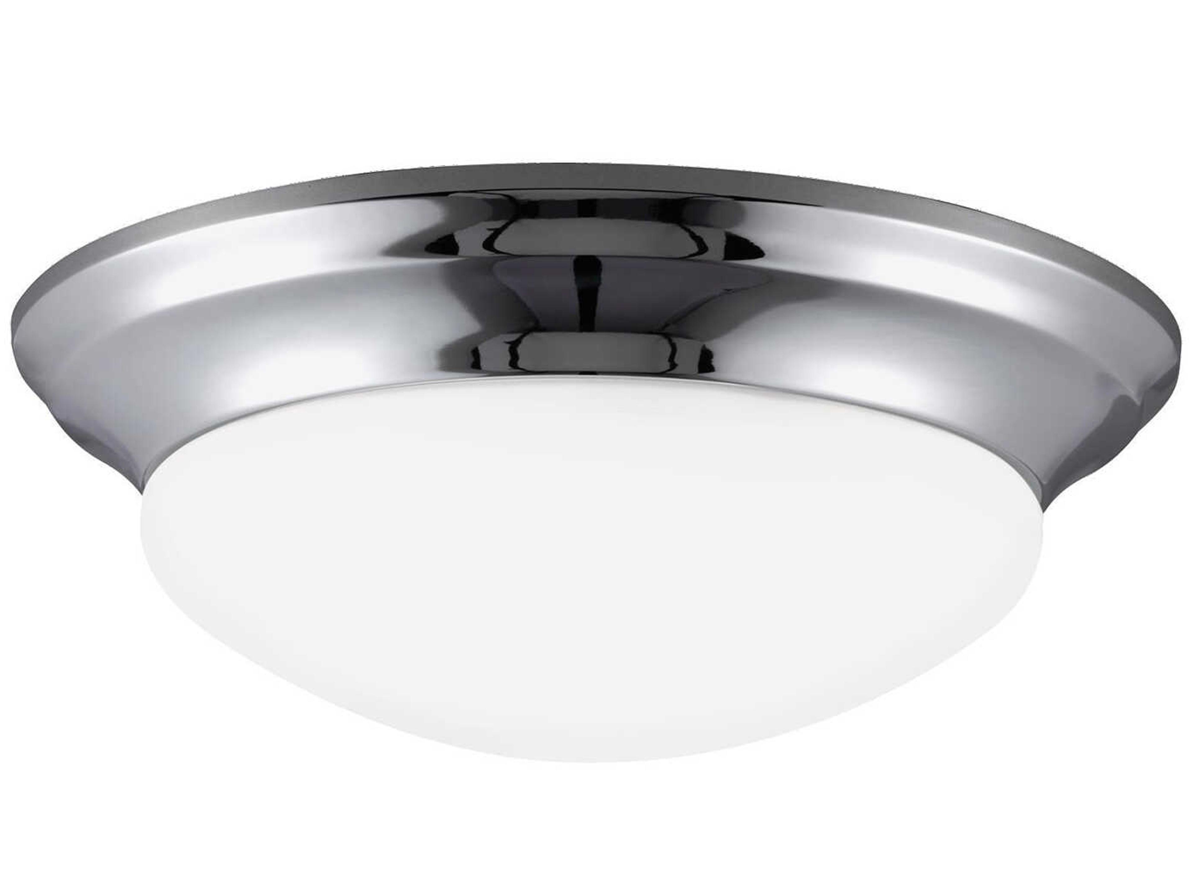 Generation Lighting Nash 3-Light Chrome Glass Bowl Flush Mount