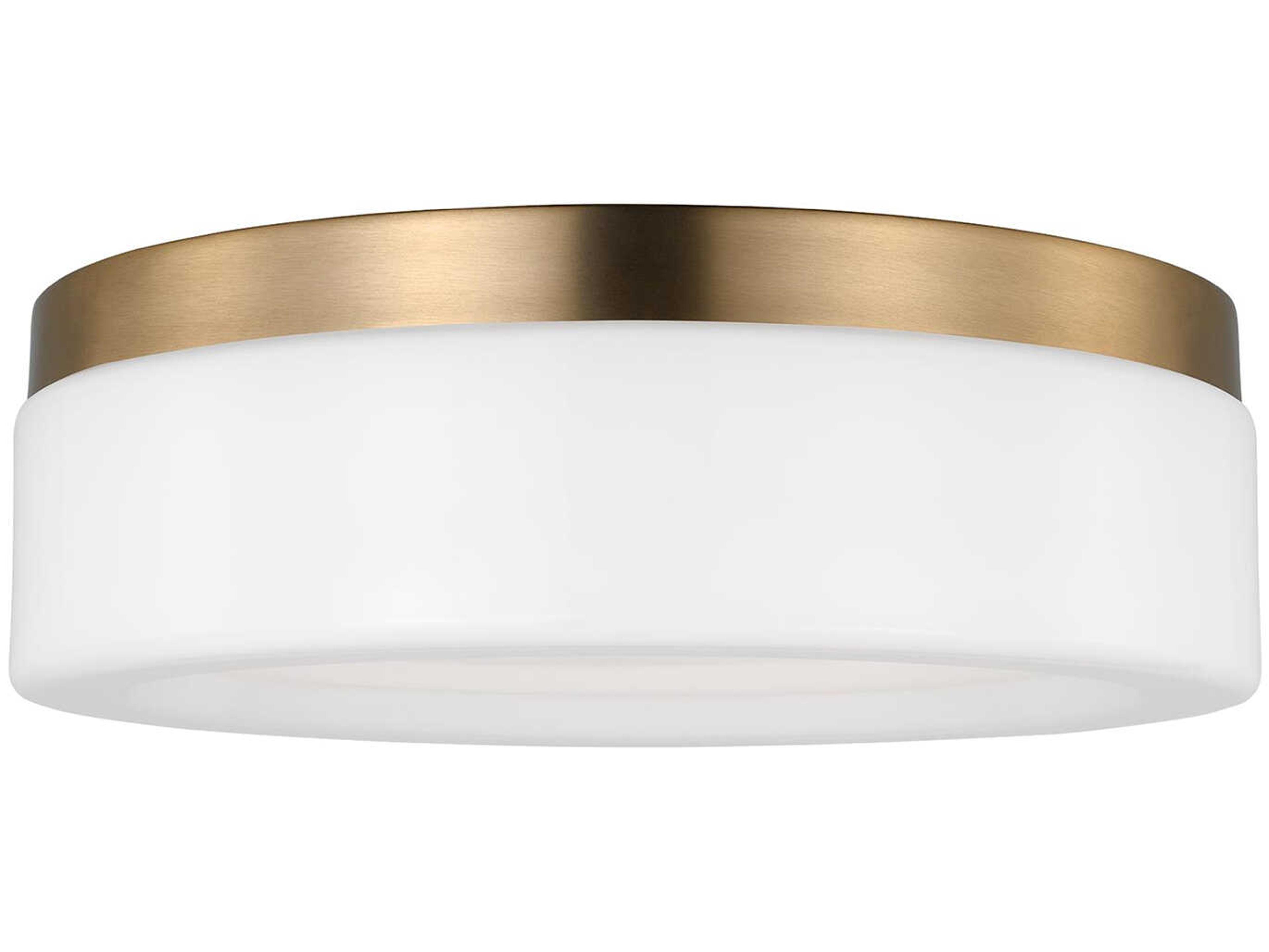 Generation Lighting Rhett 1-Light Satin Brass Glass LED Flush Mount