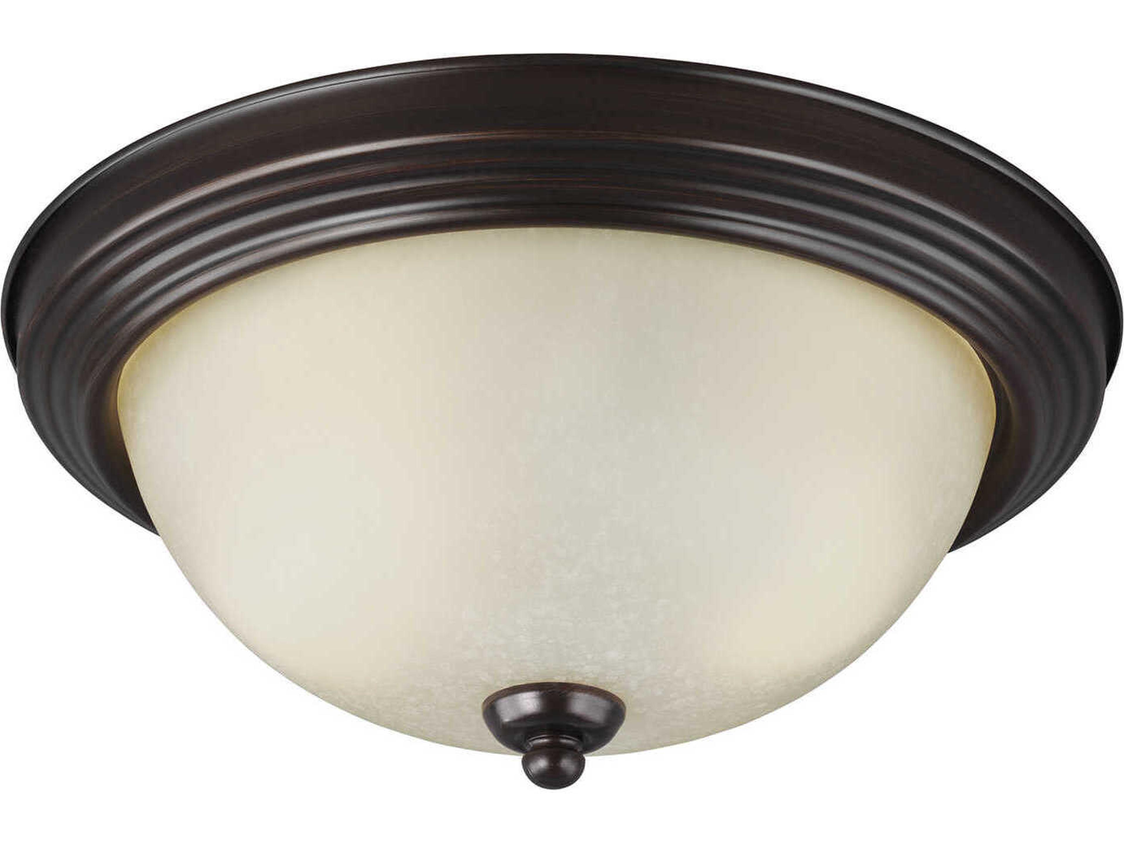 Generation Lighting Geary 2-Light Bronze Glass Bowl Flush Mount