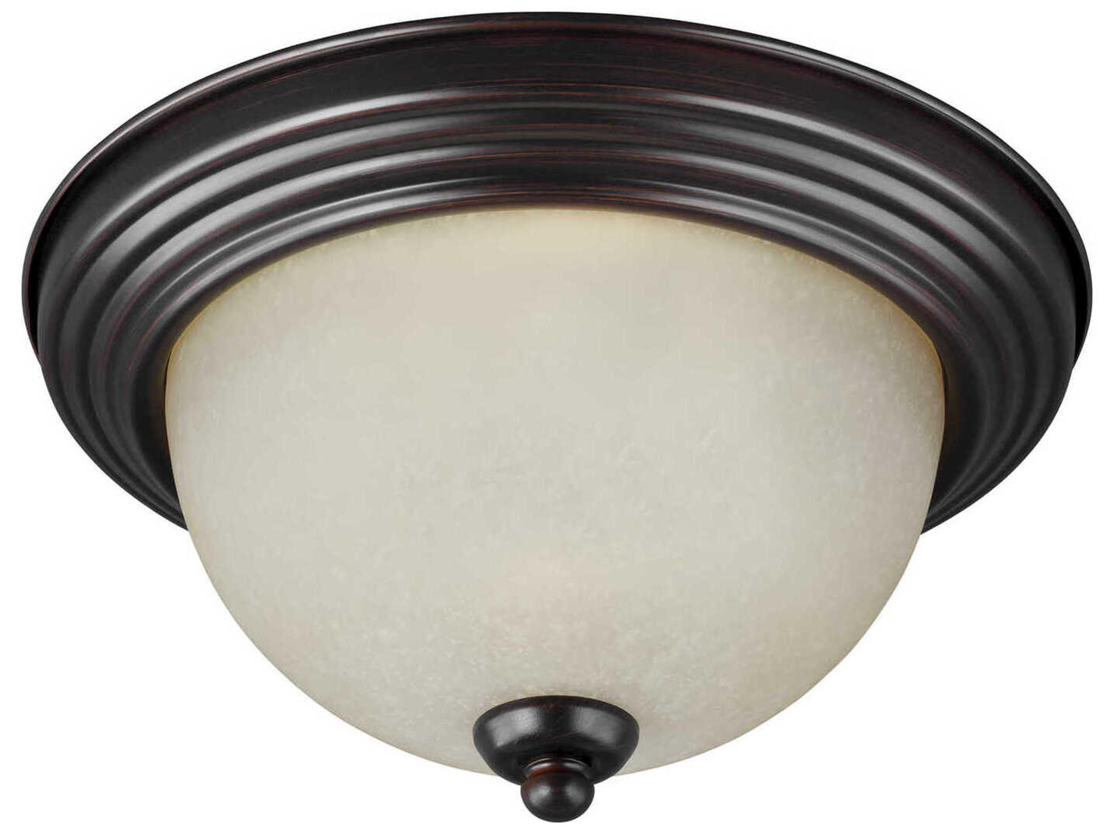 Generation Lighting Geary 3-Light Bronze Glass Bowl Flush Mount