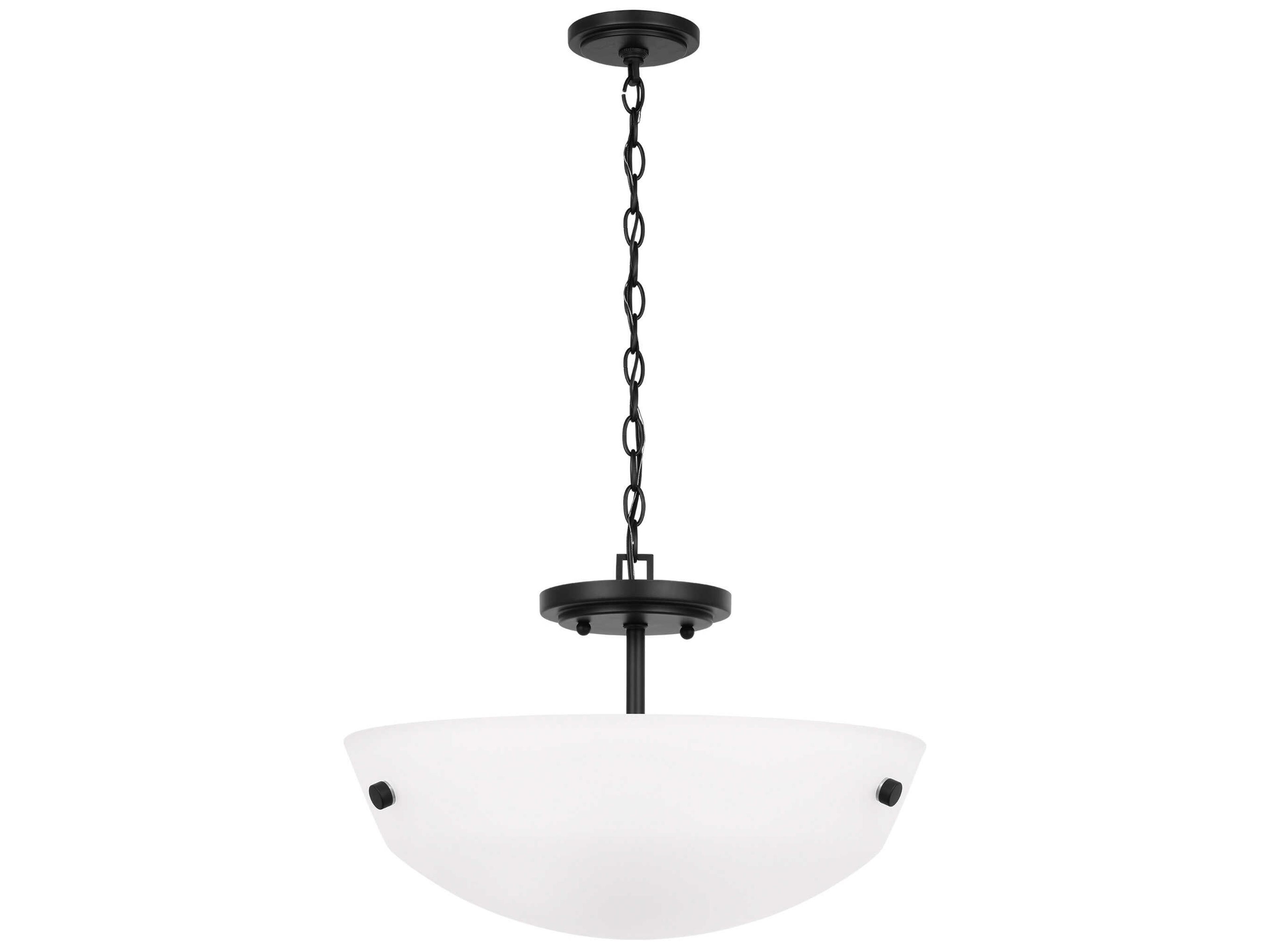 Generation Lighting Kerrville 2-Light Midnight Black Bowl Pendant