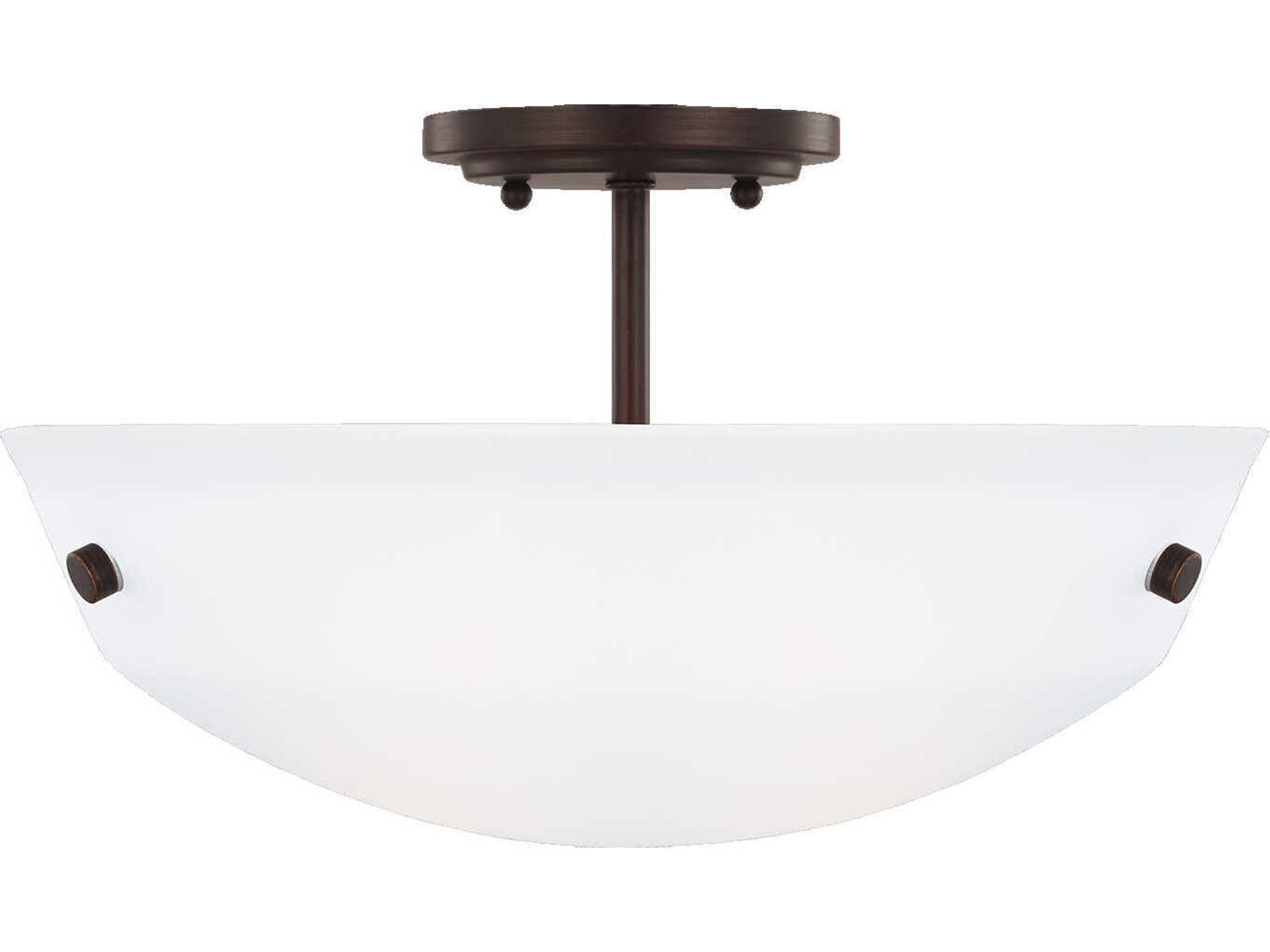 Generation Lighting Kerrville 2-Light Bronze Glass Bowl Semi Flush Mount