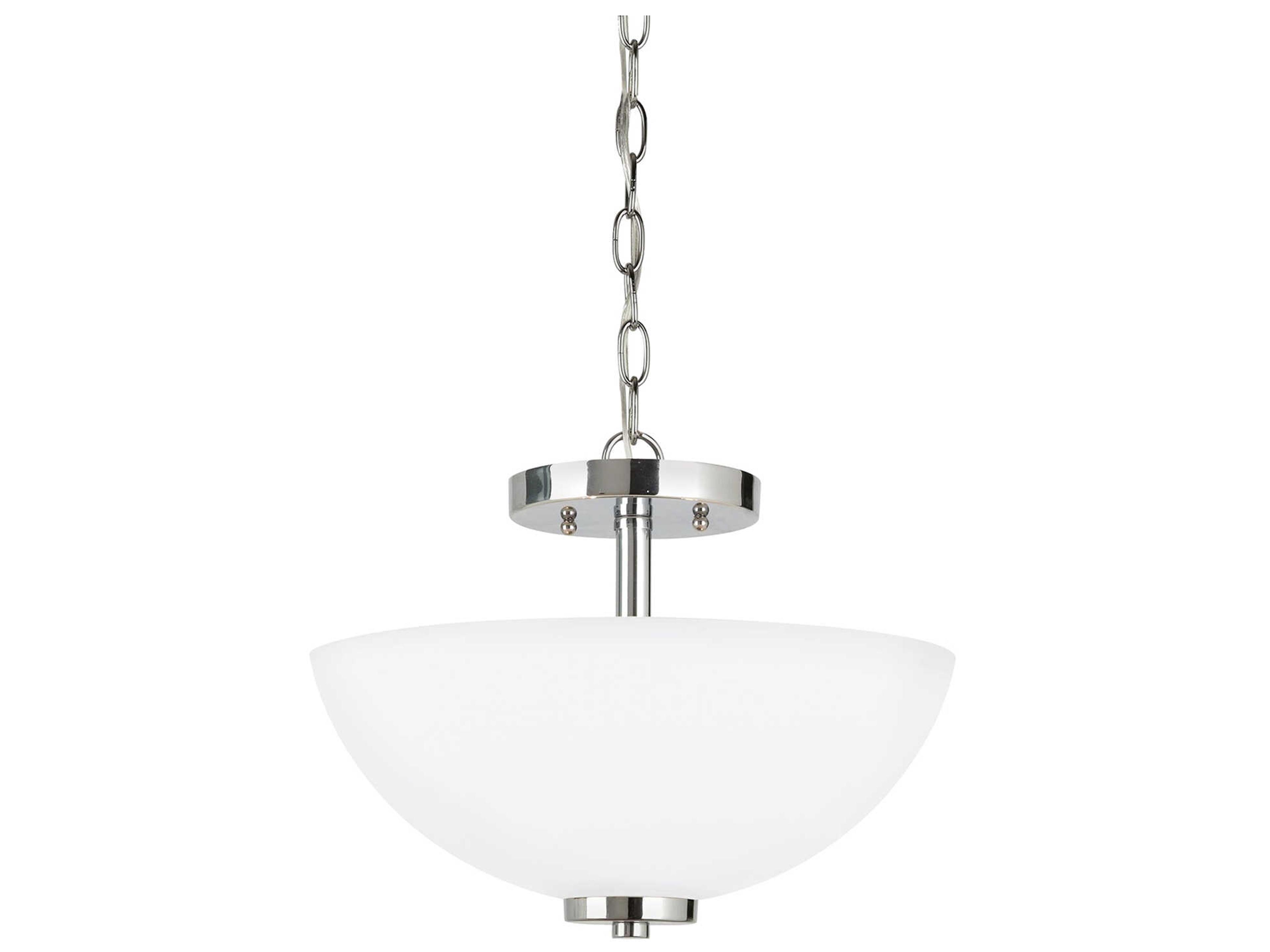 Generation Lighting Oslo 2-Light Chrome Glass Bowl Pendant