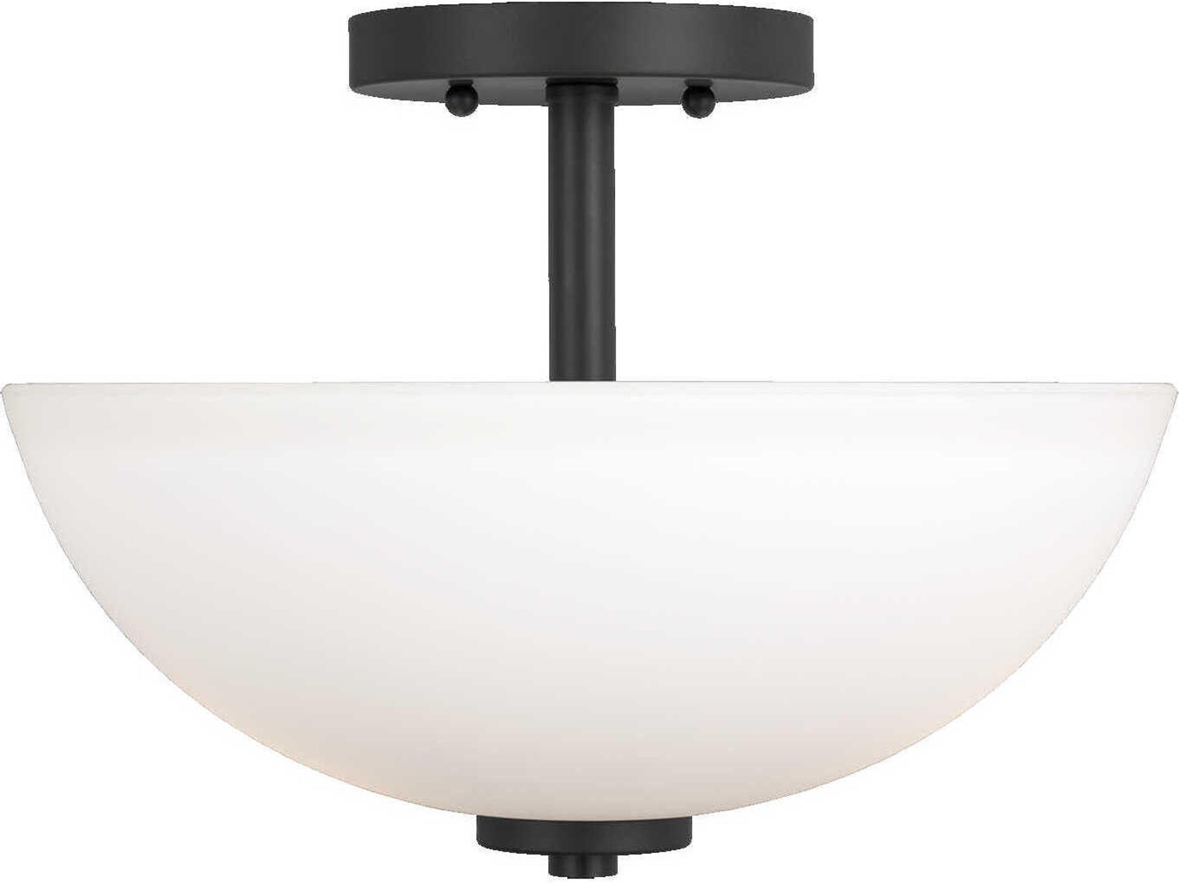 Generation Lighting Oslo 2-Light Midnight Black Glass Bowl Pendant