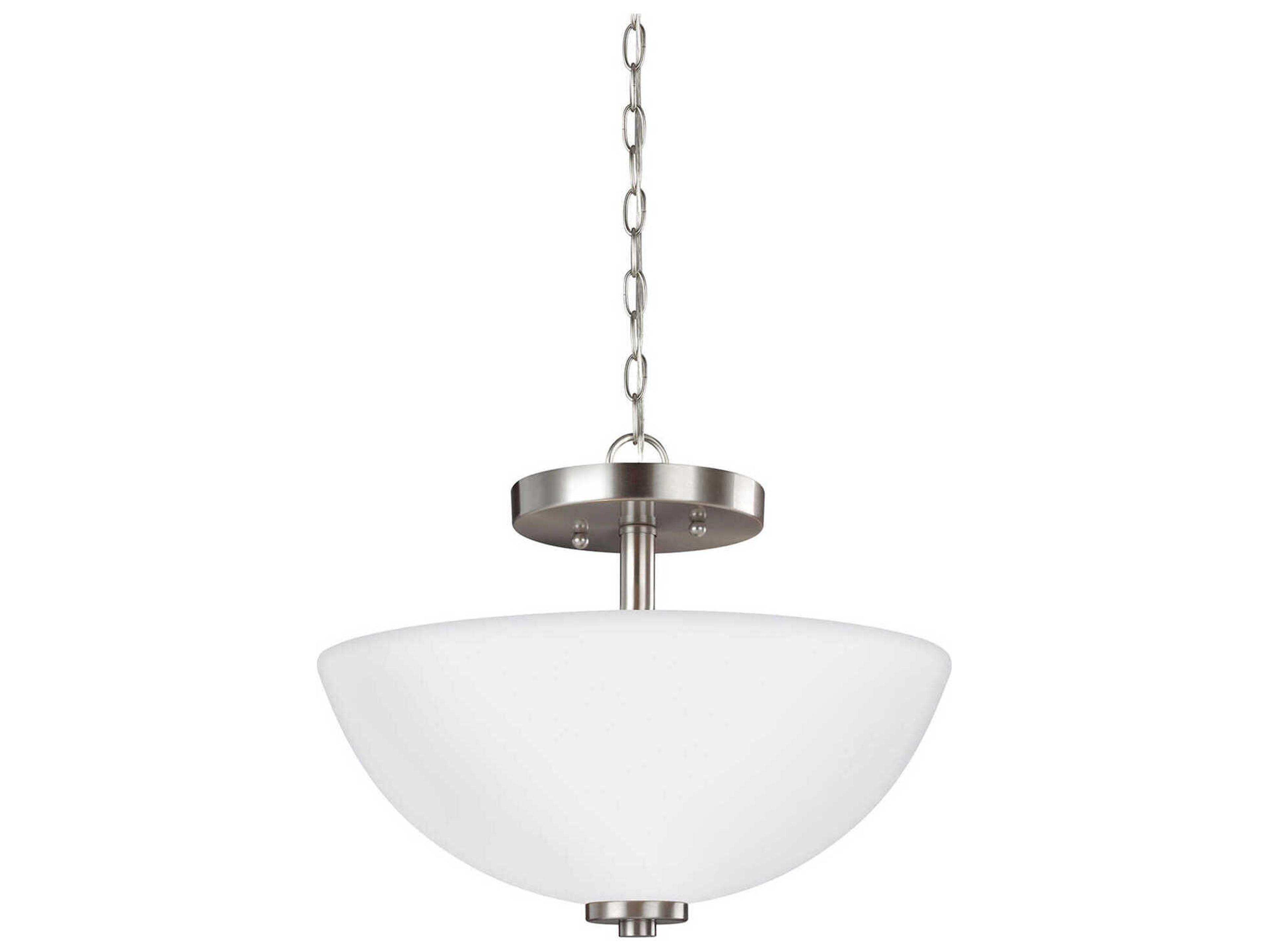 Generation Lighting Oslo 2-Light Brushed Nickel Glass Bowl Pendant