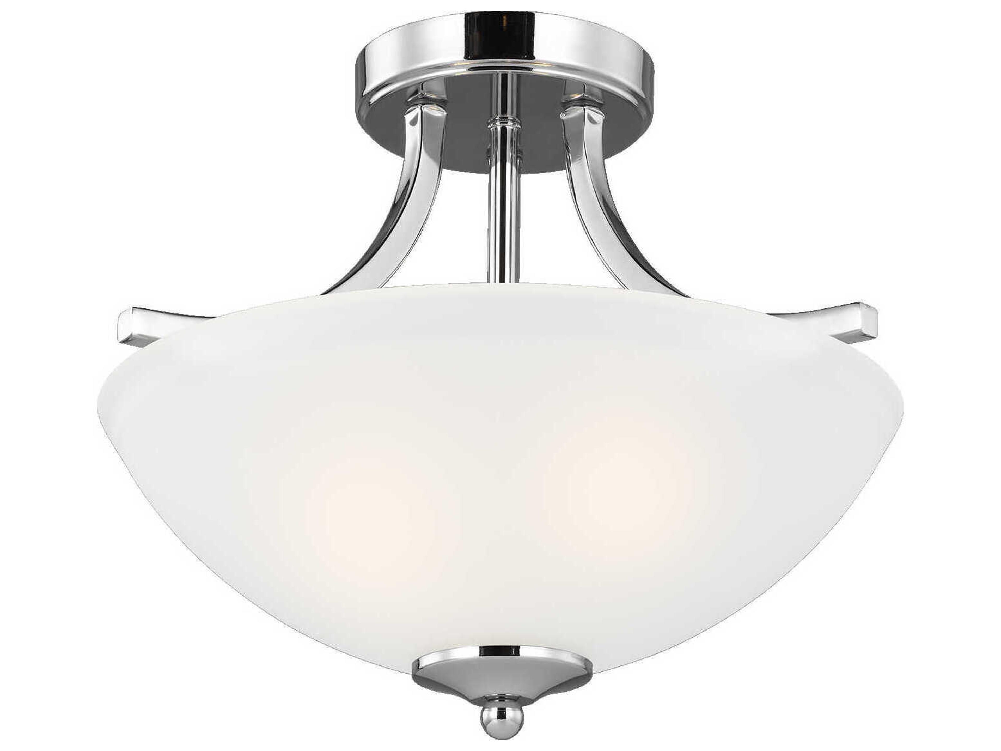 Generation Lighting Geary 2-Light Chrome Glass Bowl Flush Mount