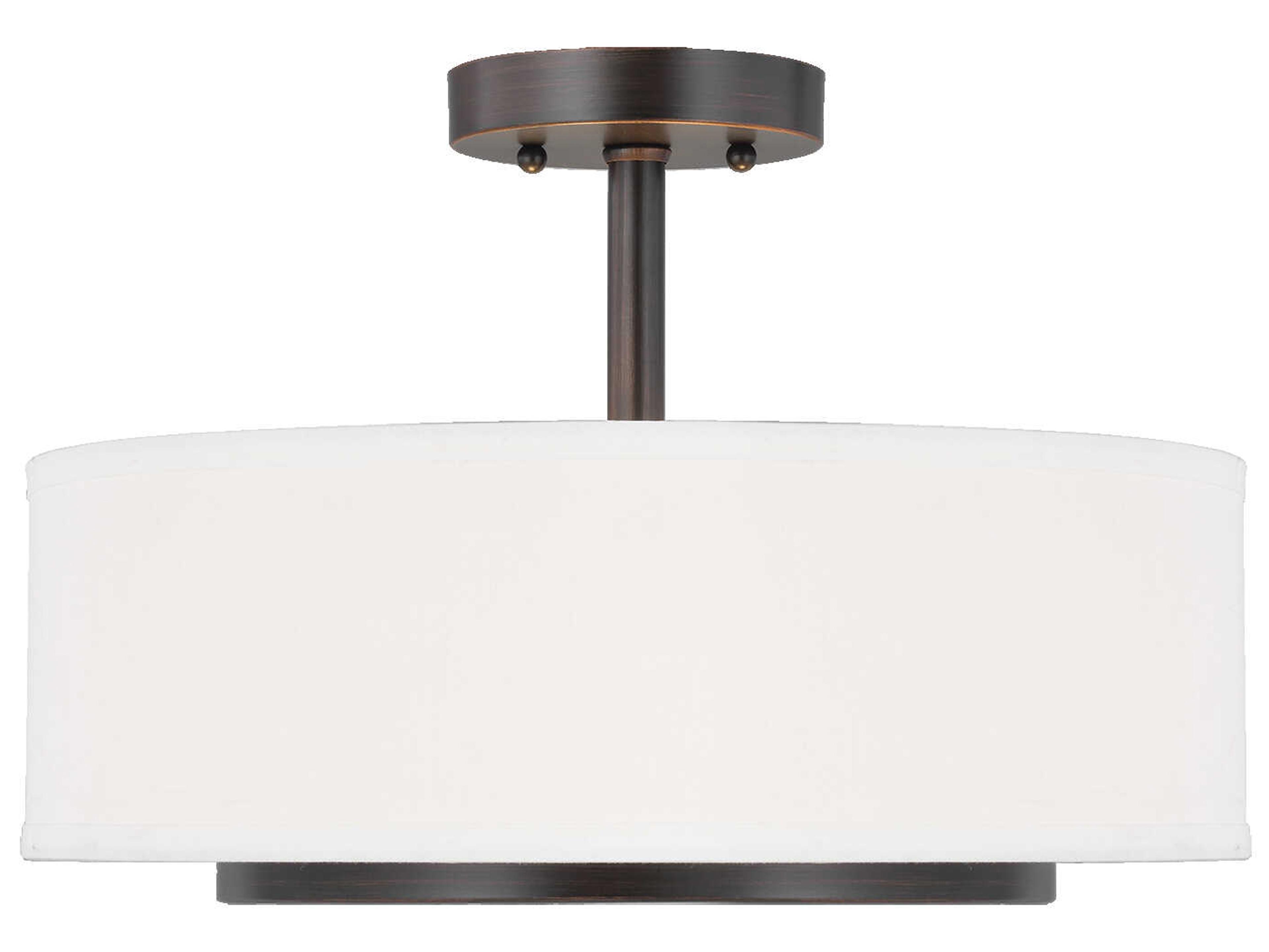 Generation Lighting Nance 2-Light Bronze Glass Drum Pendant