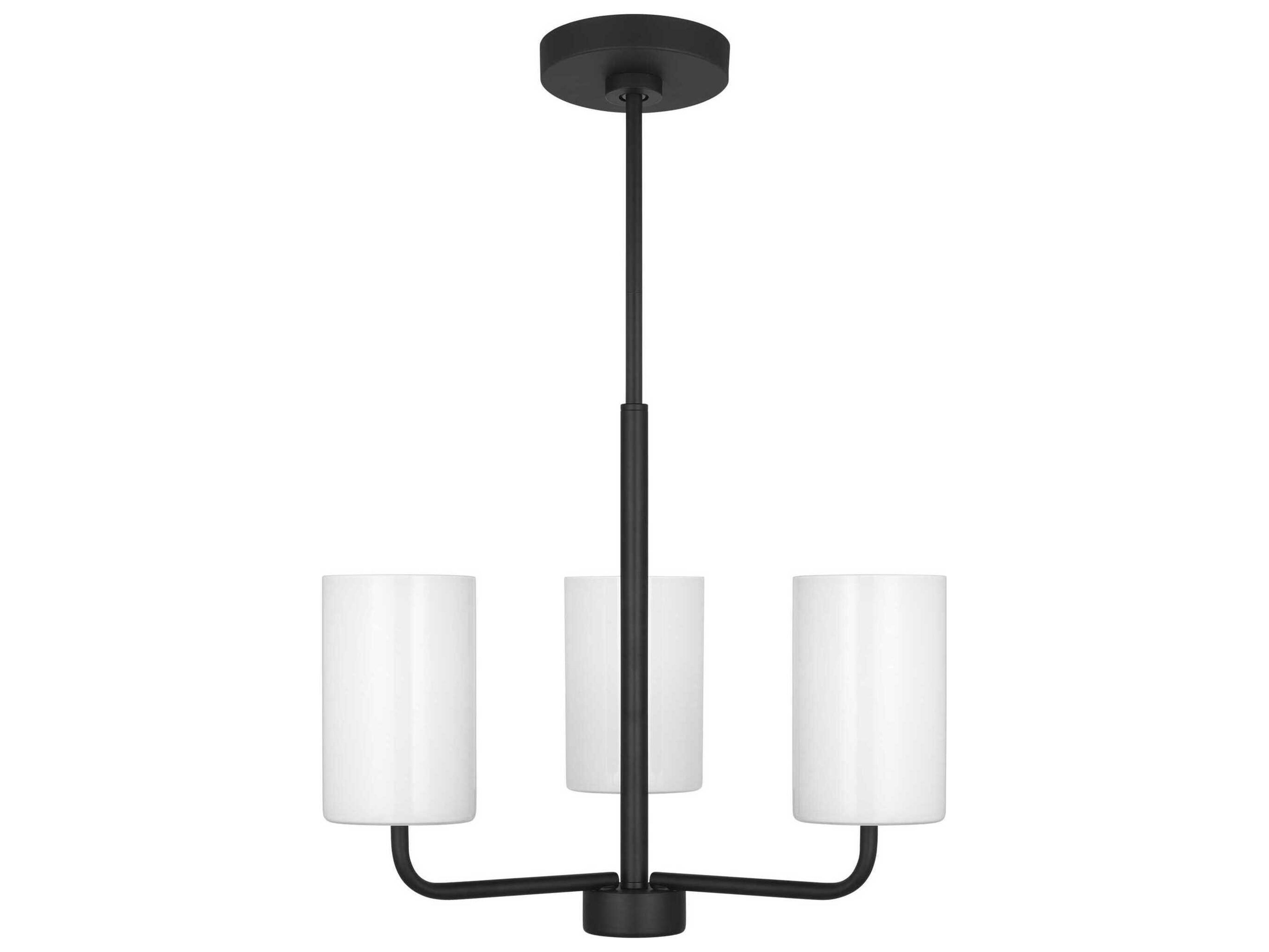 Generation Lighting Rhett 3-Light Midnight Black Cylinder Chandelier