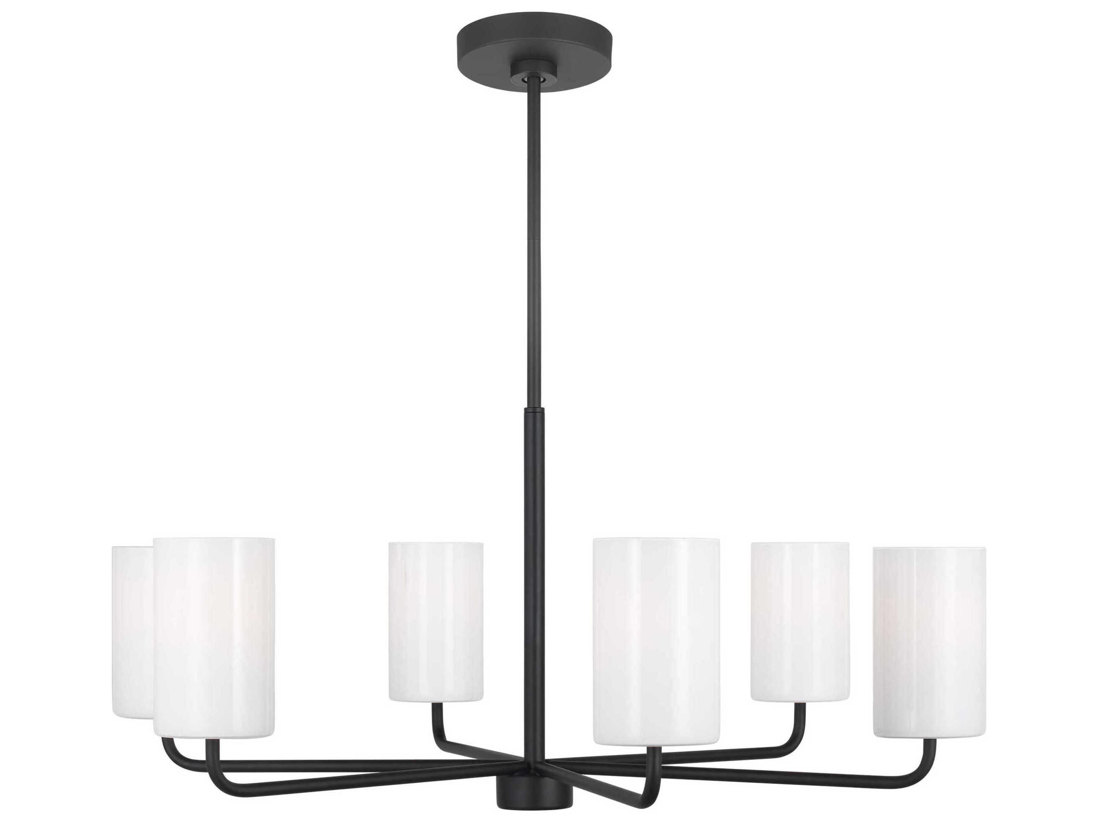 Generation Lighting Rhett 6-Light Midnight Black Cylinder Chandelier