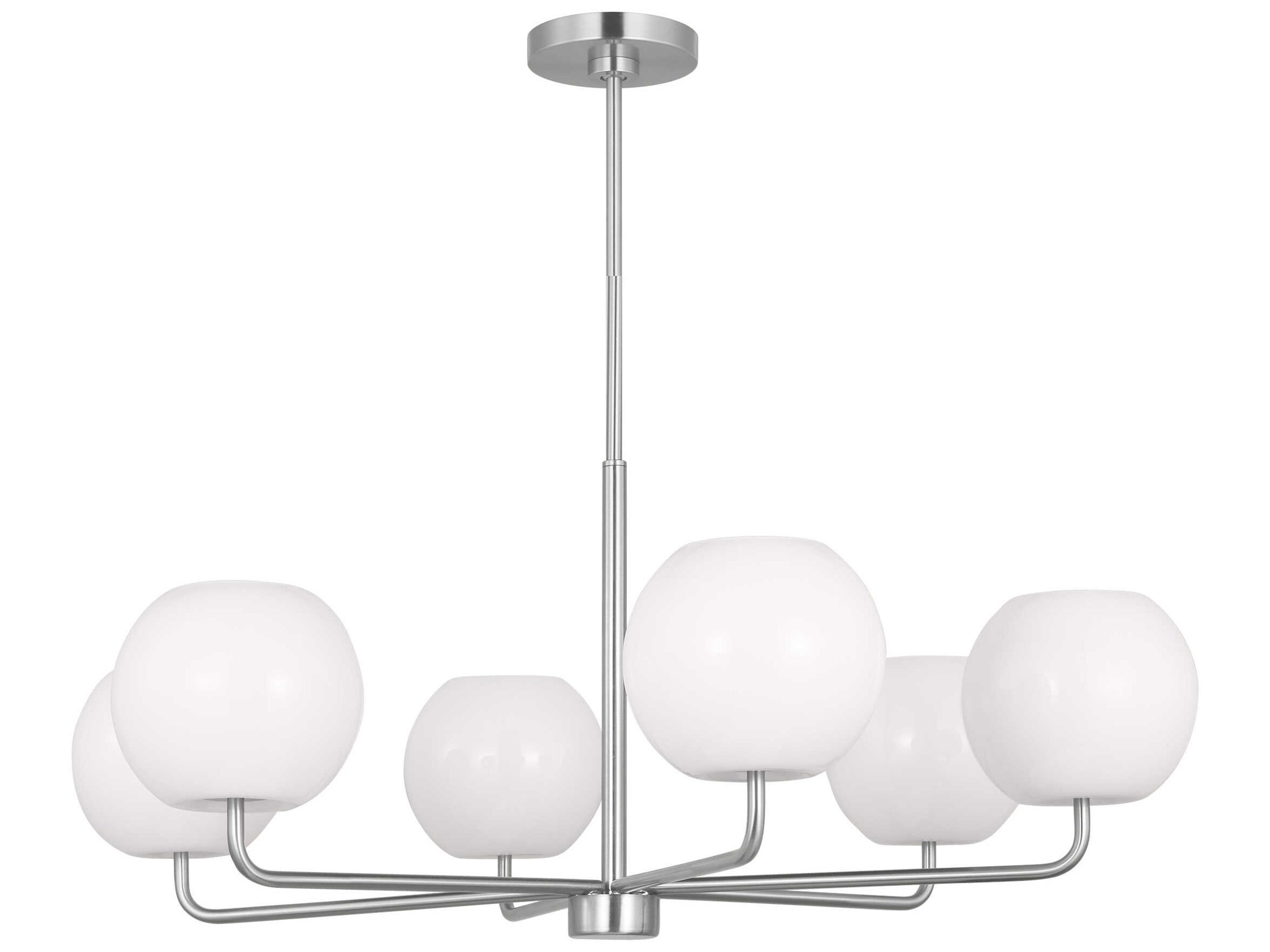 Generation Lighting Rory 6-Light Brushed Steel Globe Chandelier