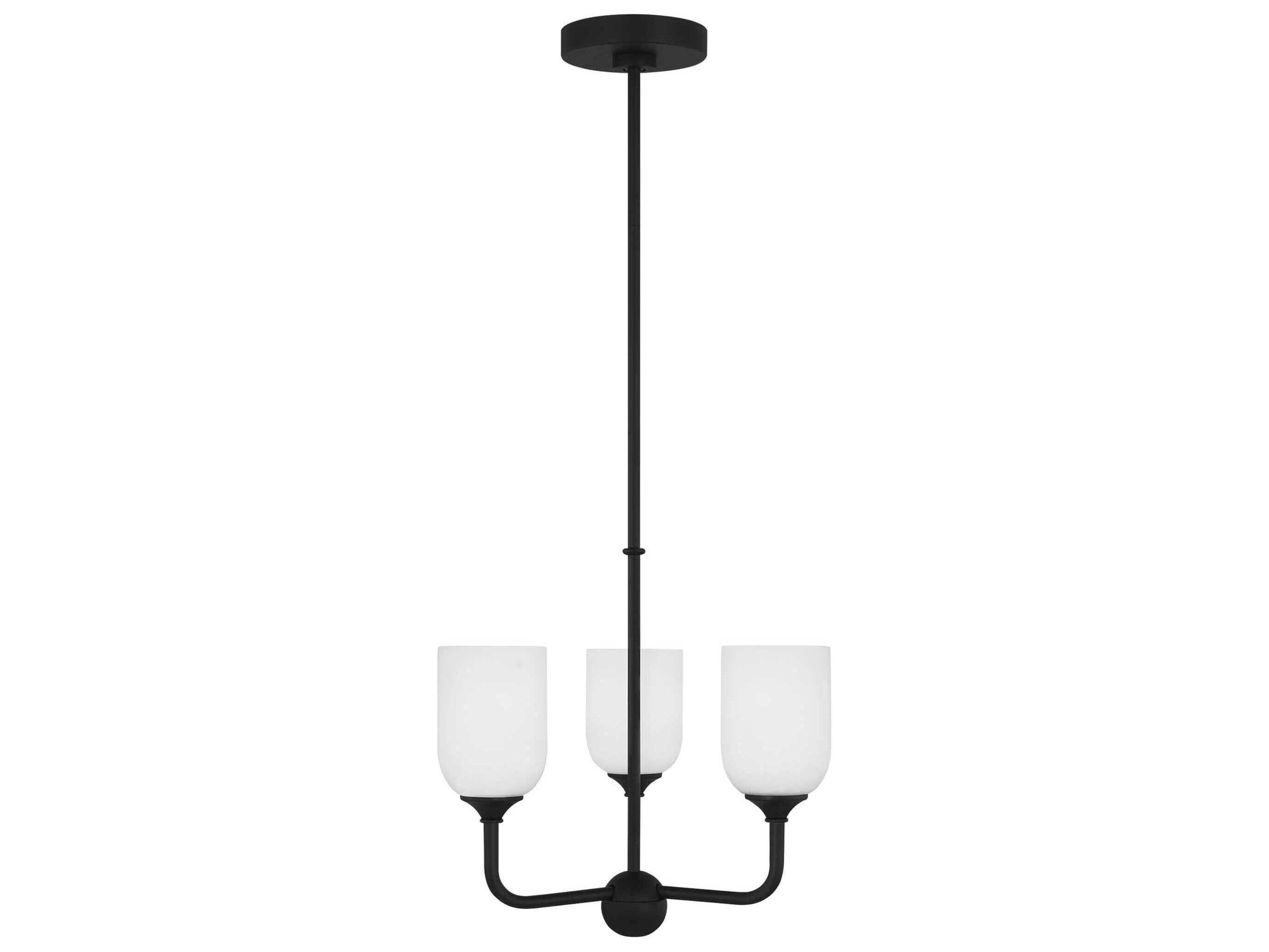 Generation Lighting Emile 3-Light Midnight Black Chandelier