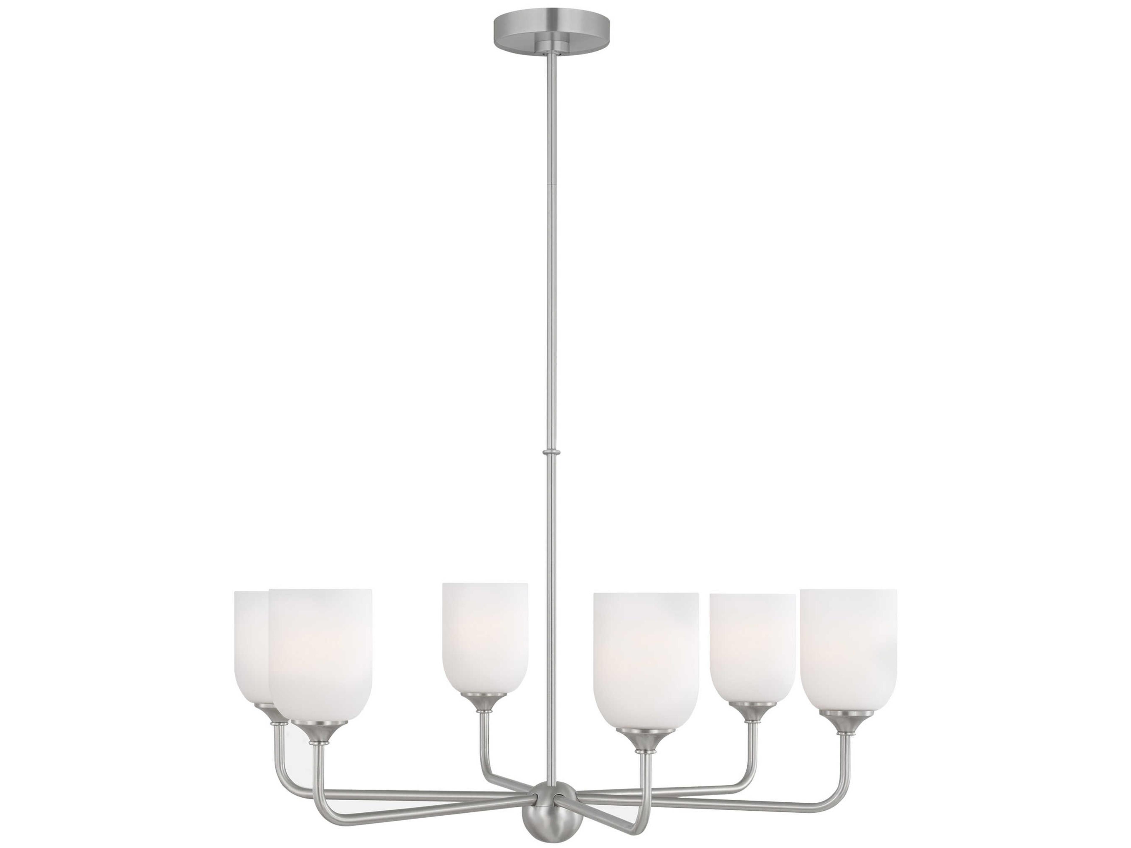Generation Lighting Emile 6-Light Brushed Steel Chandelier