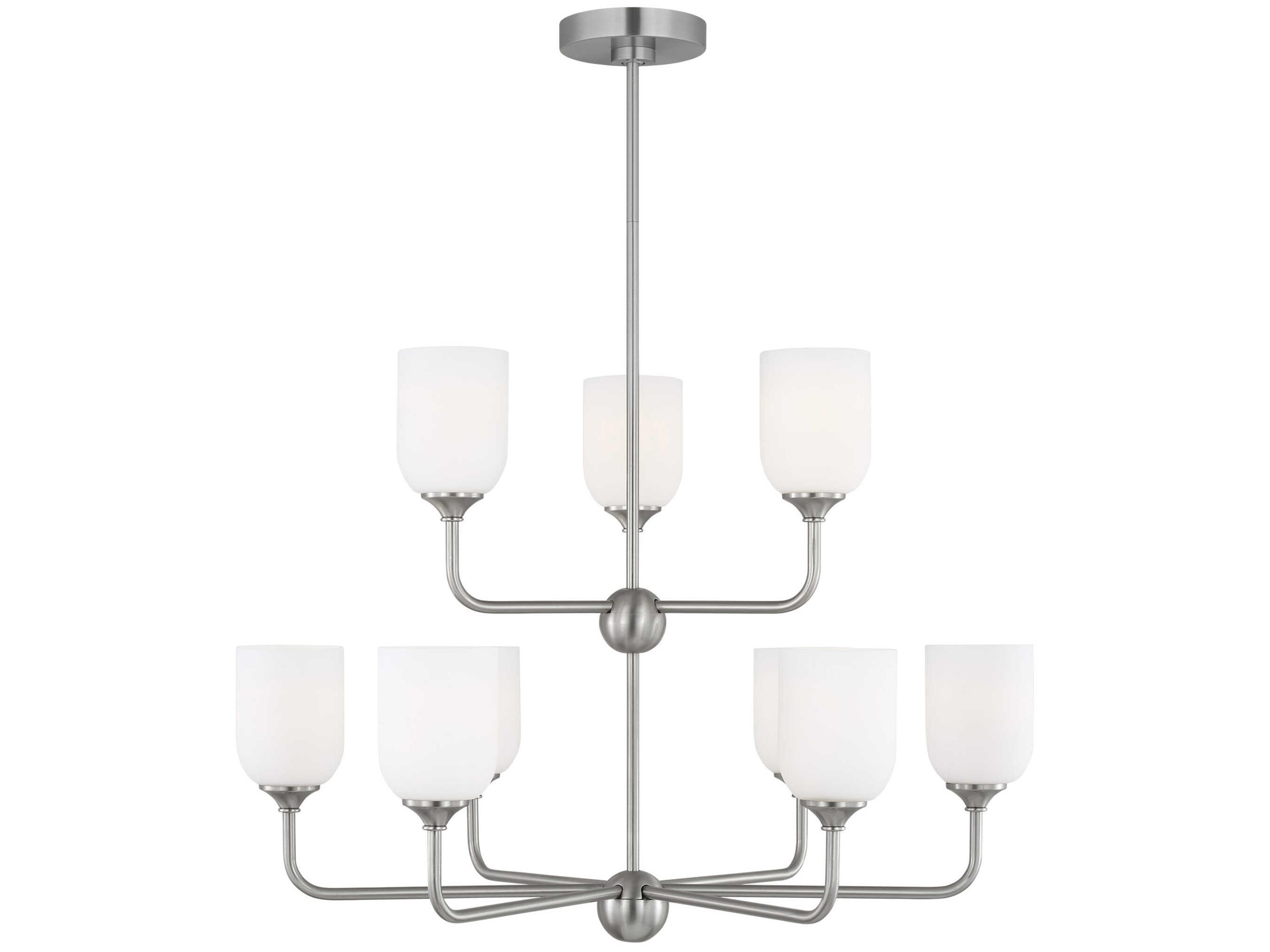 Generation Lighting Emile 9-Light Brushed Steel Tiered Chandelier